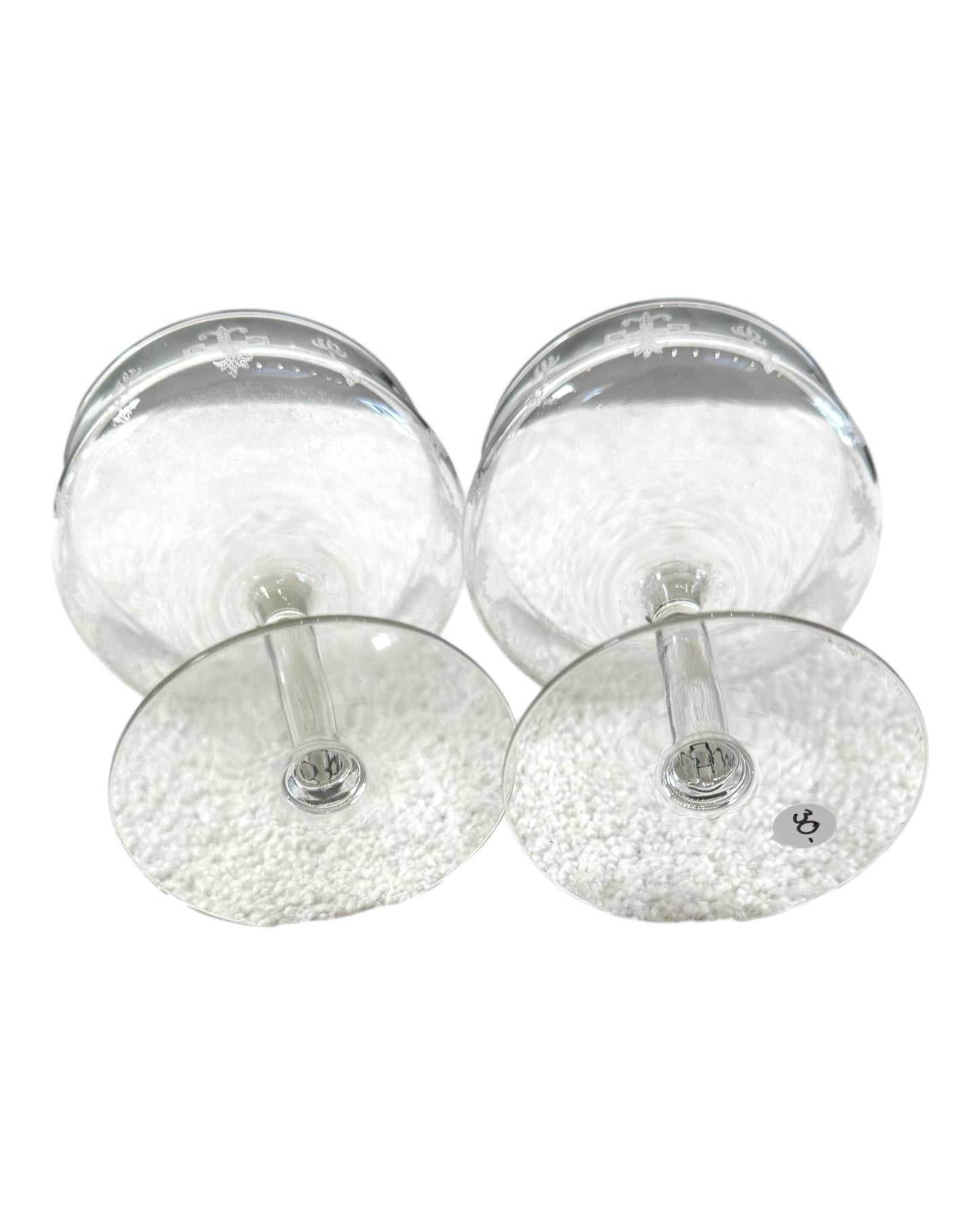 Vintage Pair of Etched Glasses