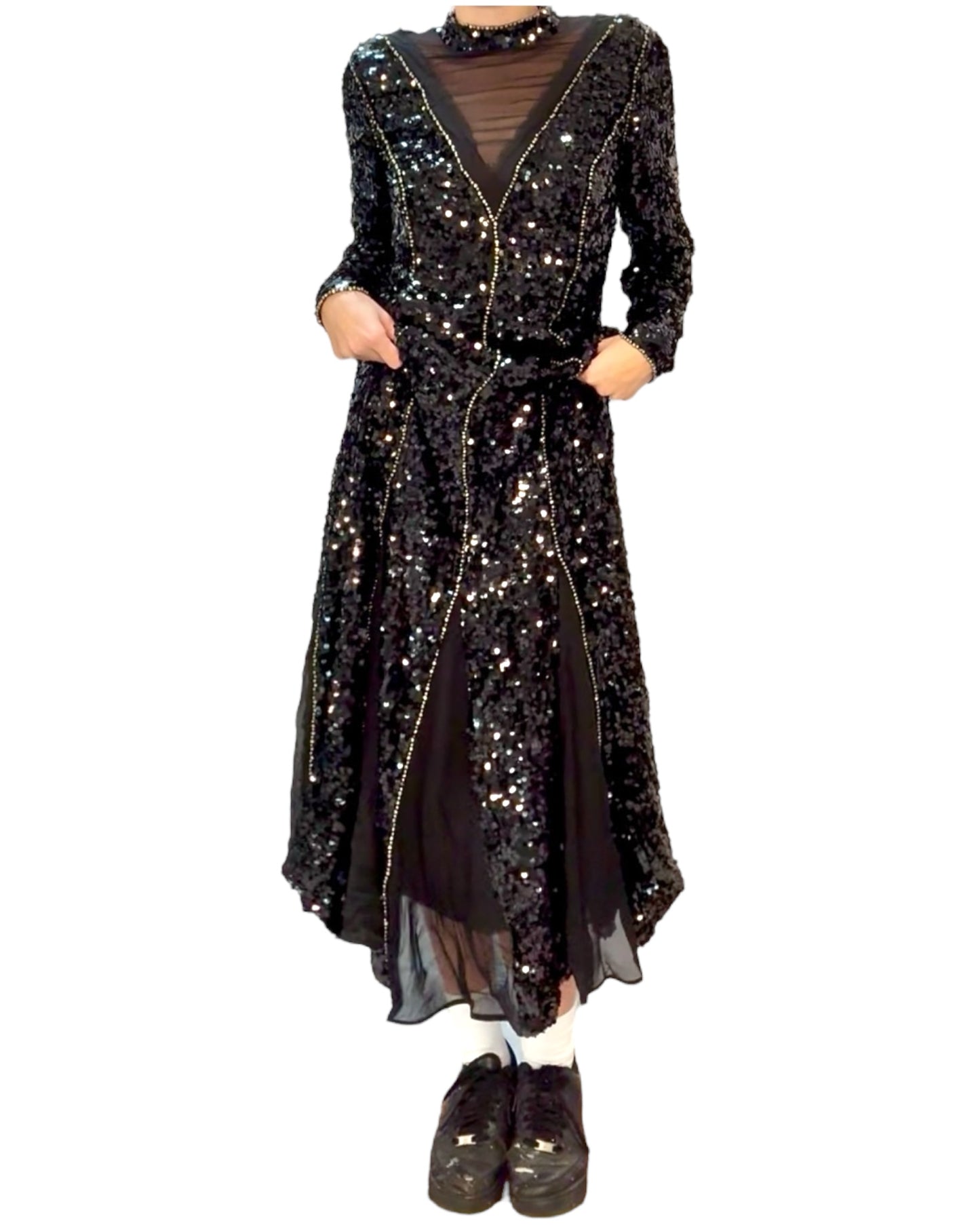 Pre-Loved ERDEM Black Sequin Gown