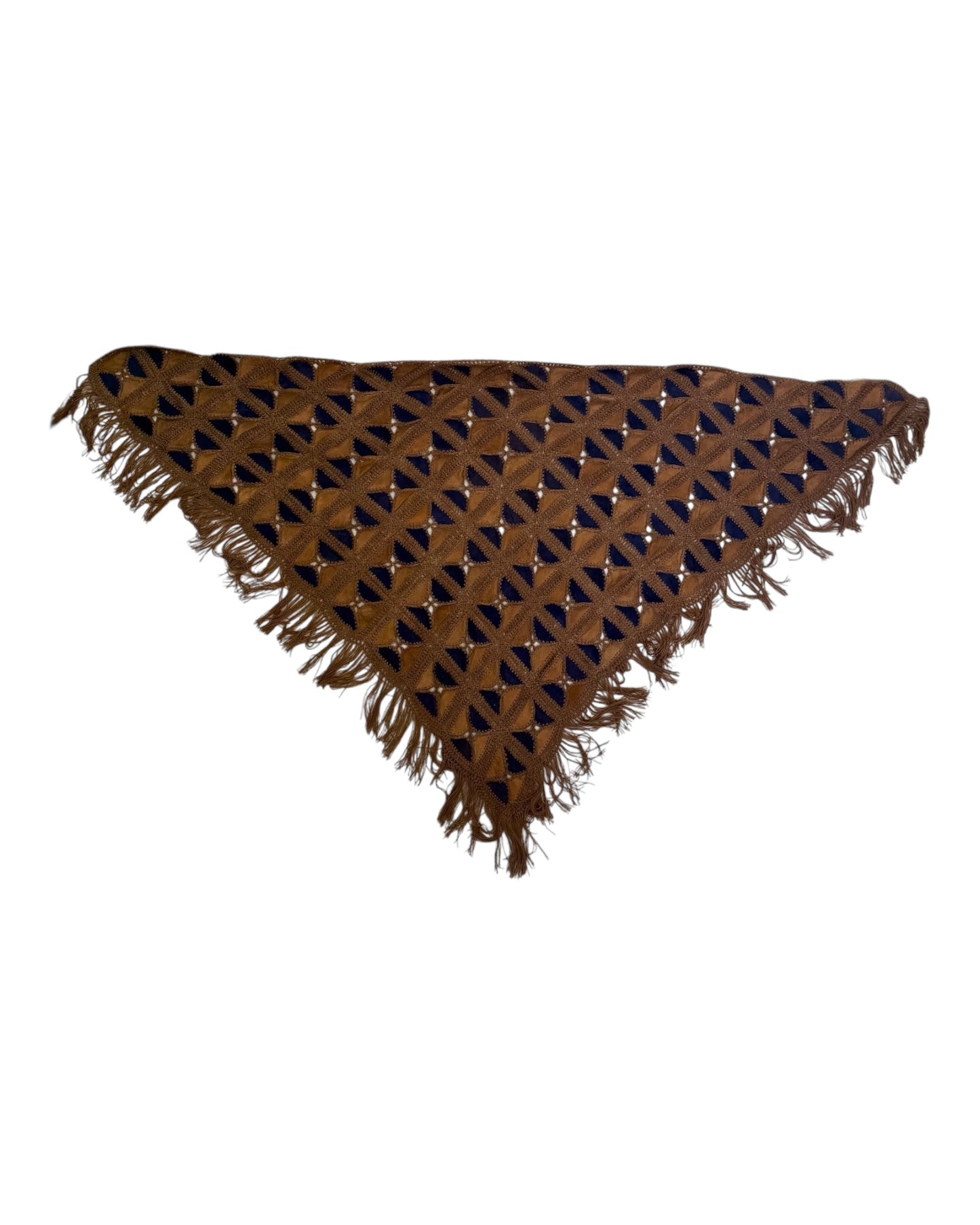 Vintage Suede Fringe Shawl