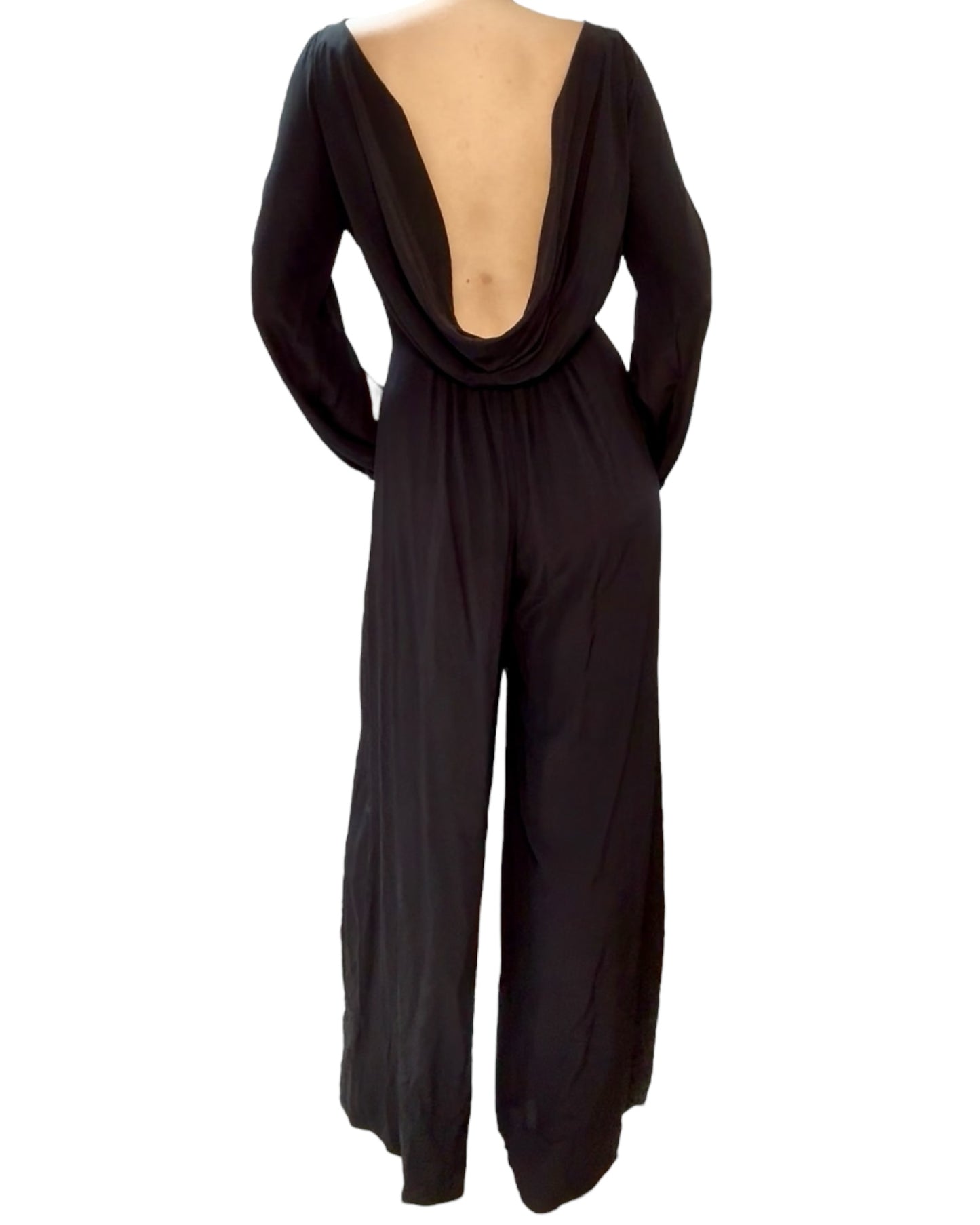 Vintage Black Silk Jumpsuit