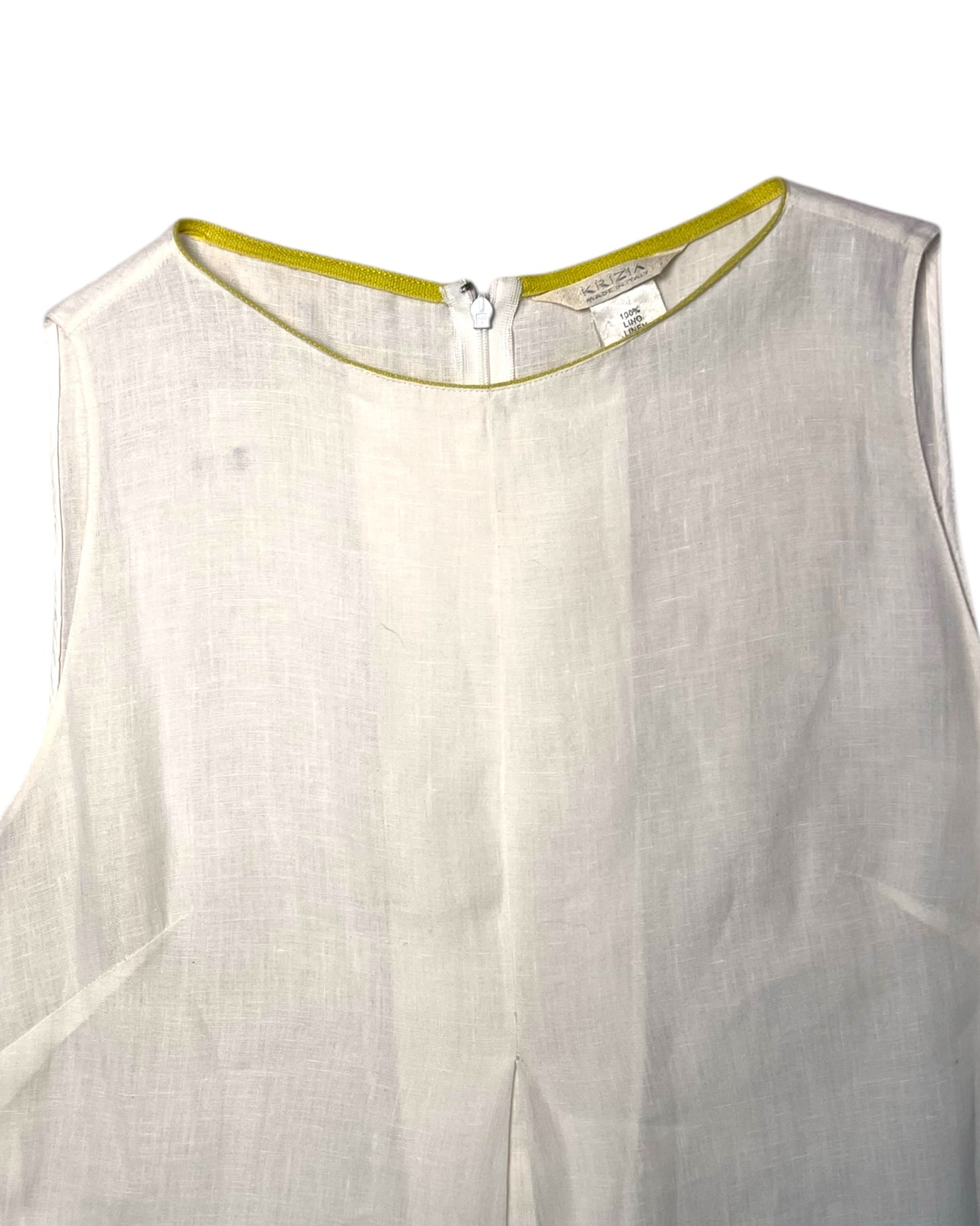 Vintage 2000 Krizia White Linen Dress