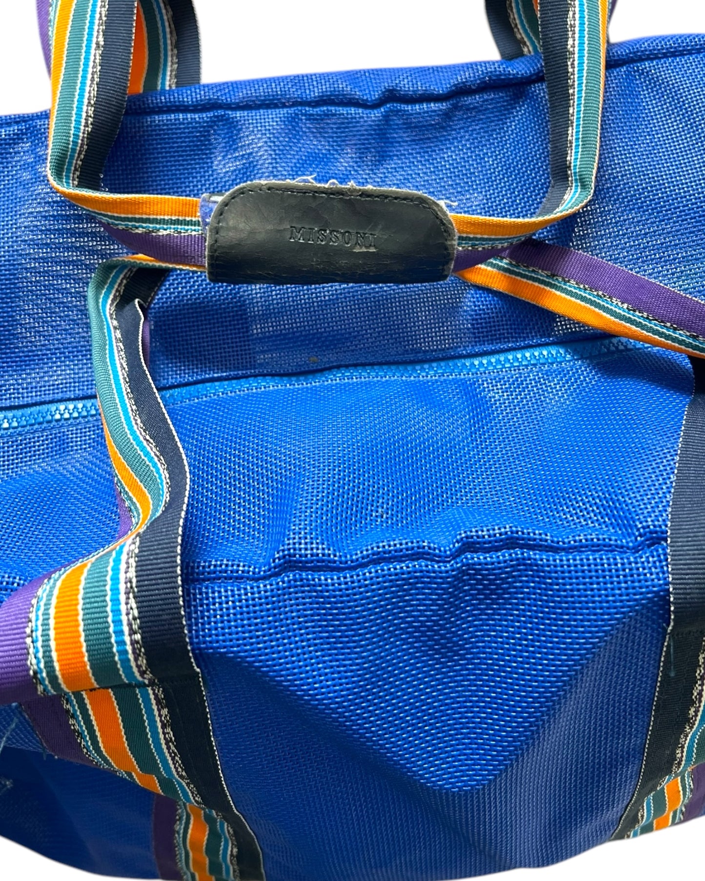 Vintage Missoni Blue Mesh Duffle Bag