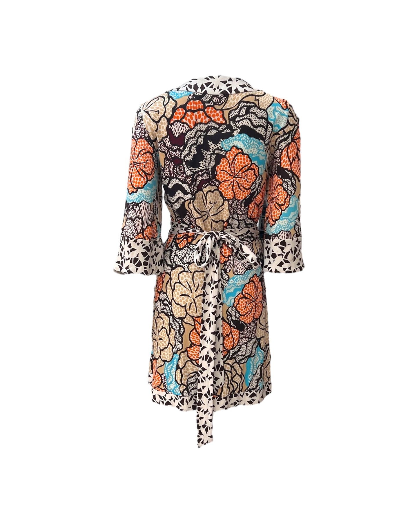 Colorful patterned dress on a white background