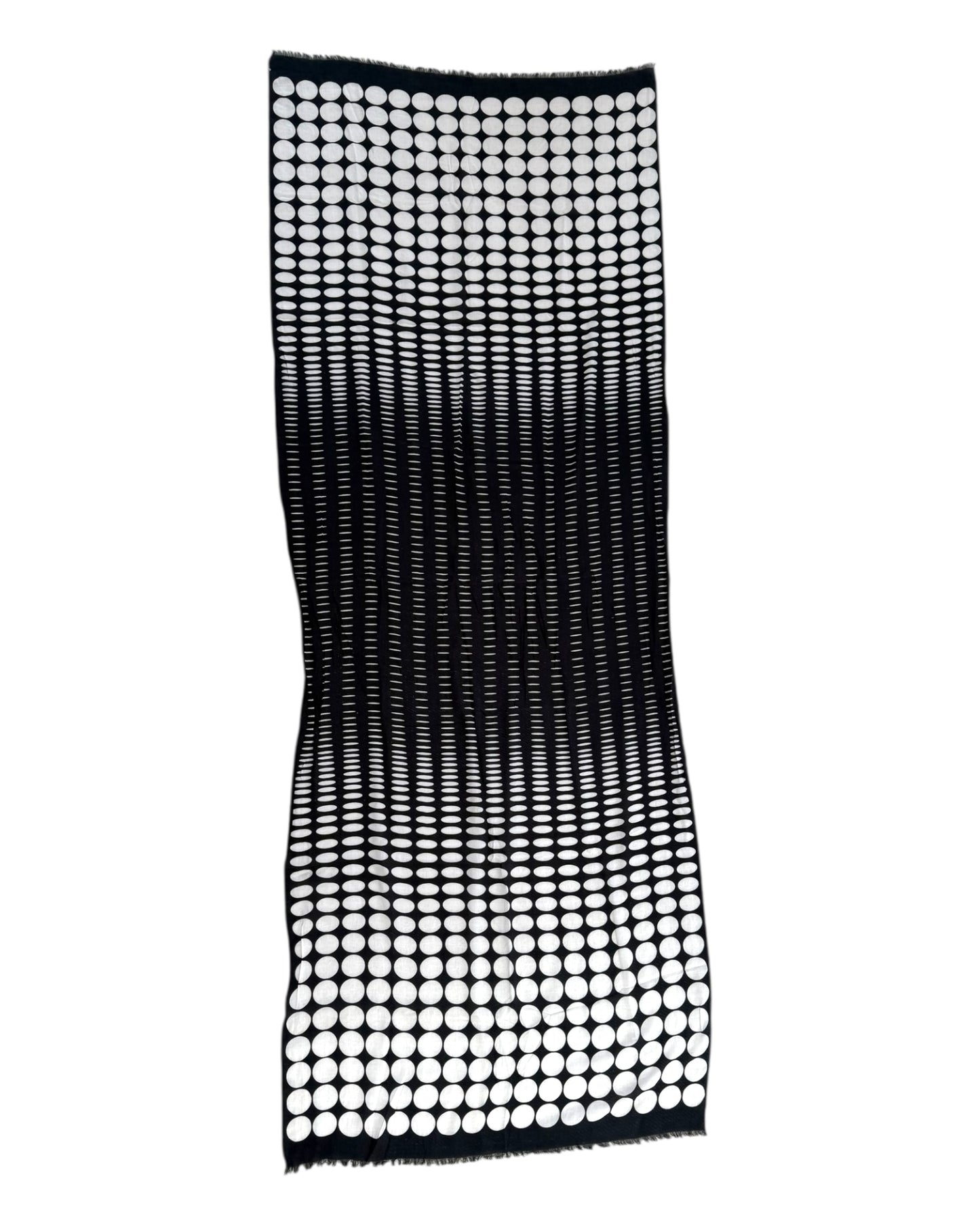 Vintage Black and White Polka Dot Cotton XL Scarf