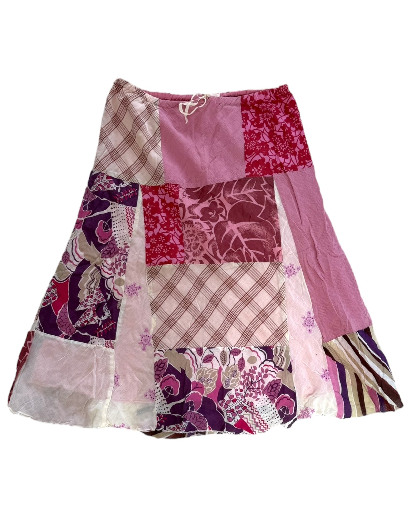 Vintage Pink and Purple Patchwork Skirt