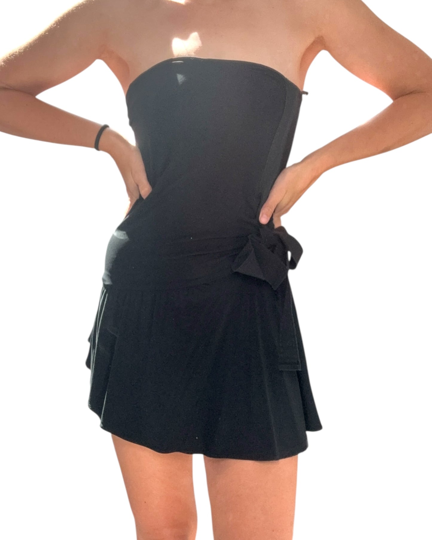 Vintage 2006 Roberto Cavalli Black Strapless Tunic Top