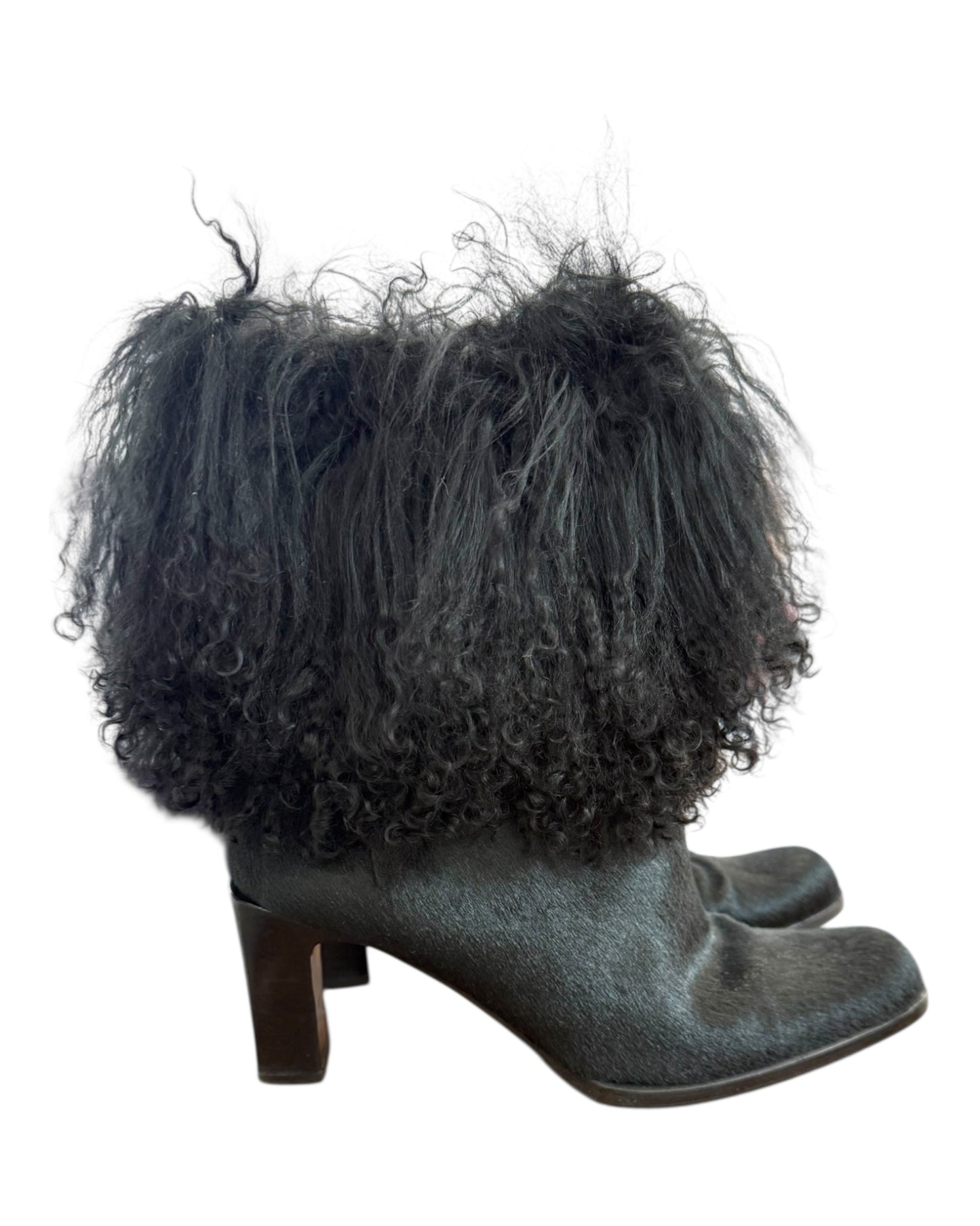 Vintage Bally Angora Black Boots