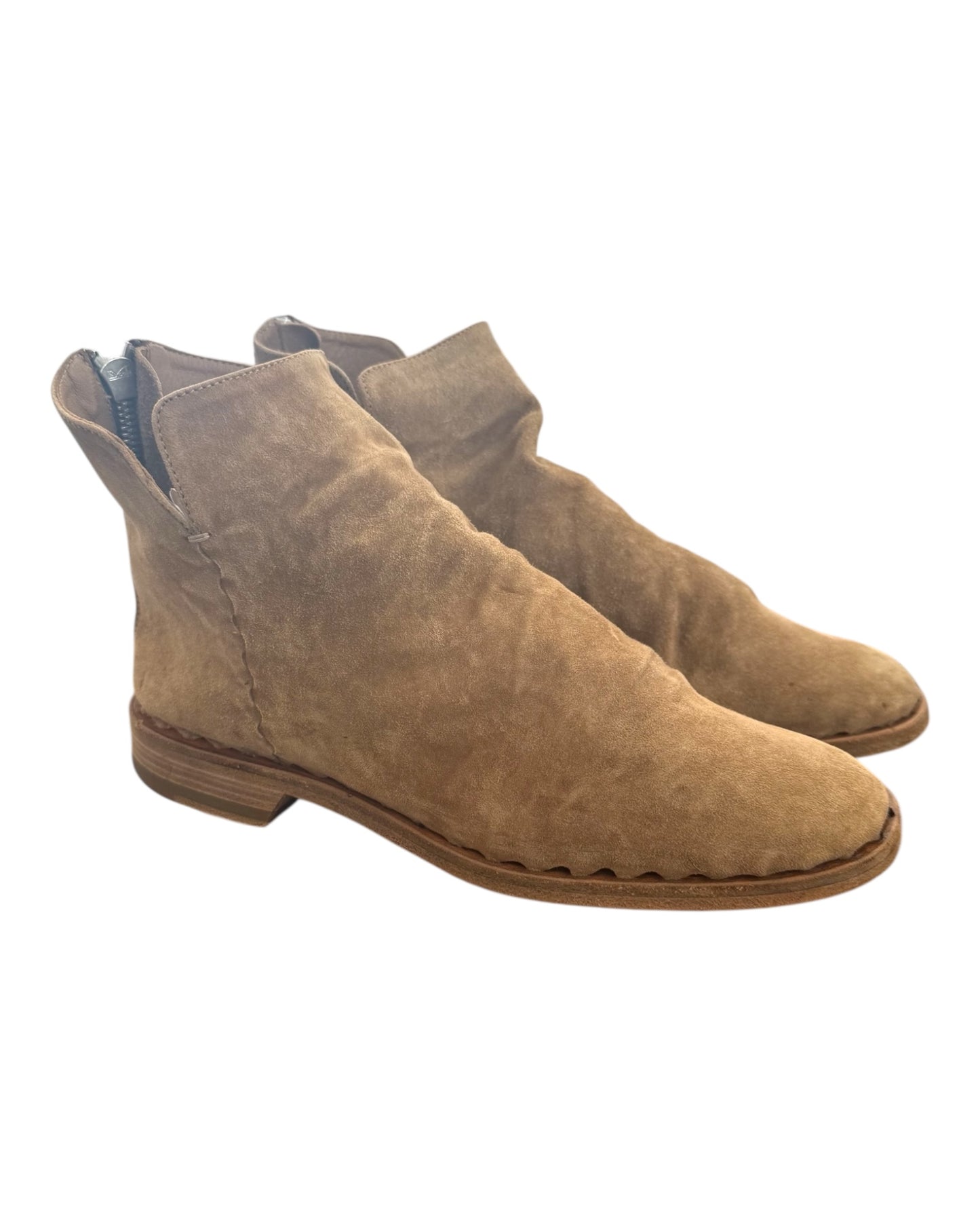 Pre-Loved Officine Creative Tan Suede Ankle Boots