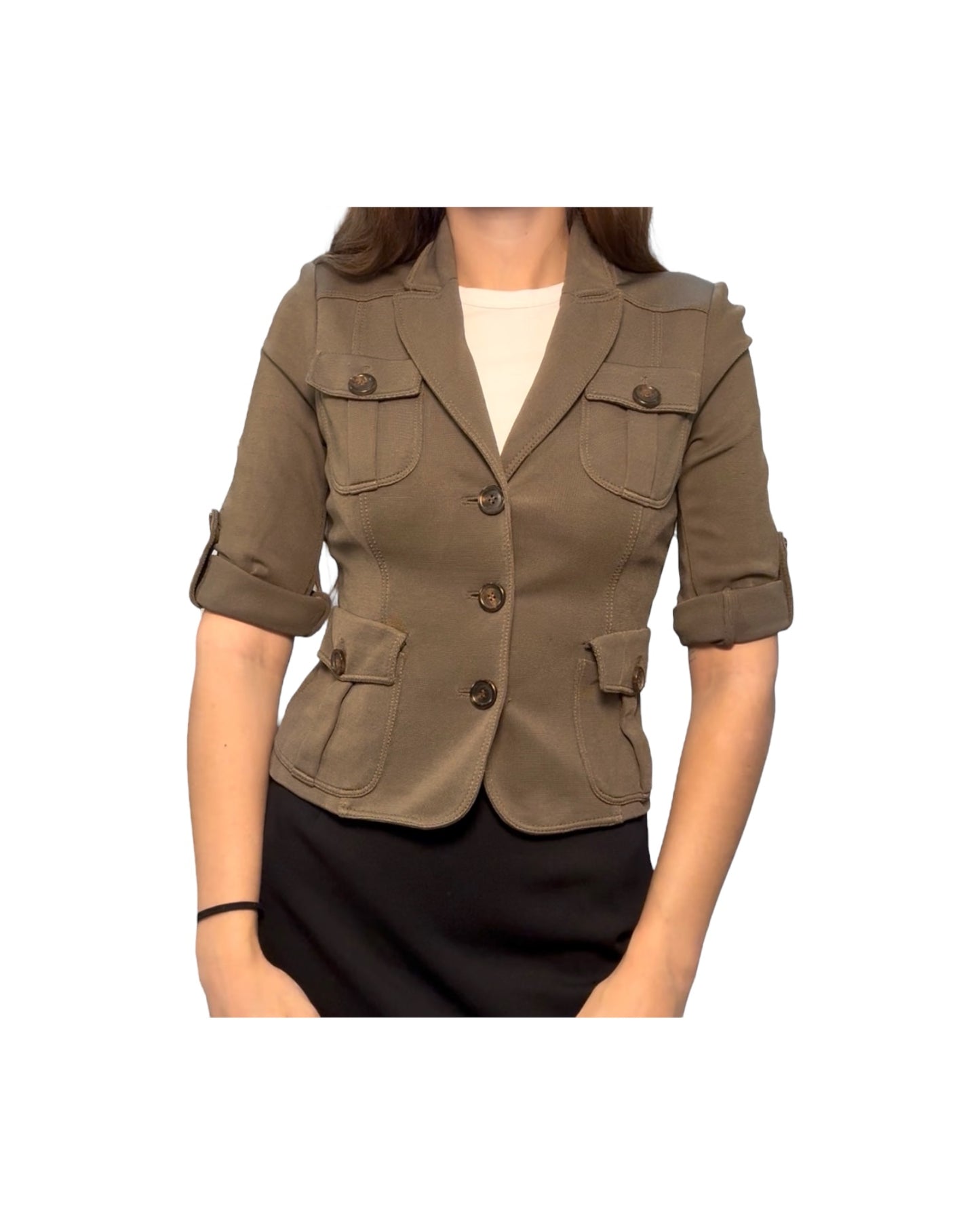 Vintage 2000s Moschino Green Military Jacket