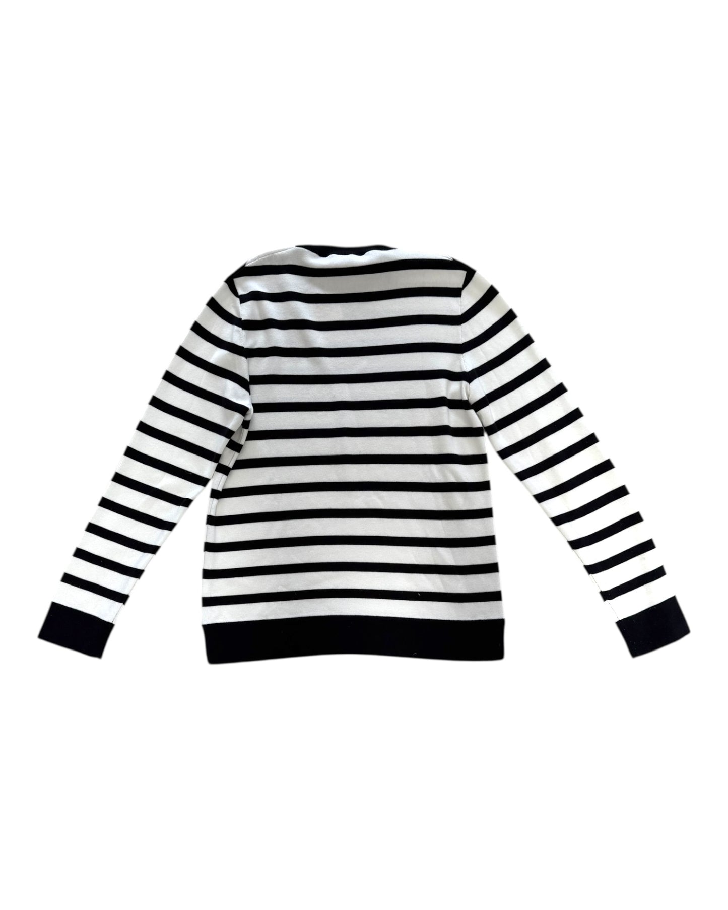 Pre-Loved DSquared2 Black and White Striped Crewneck Sweater