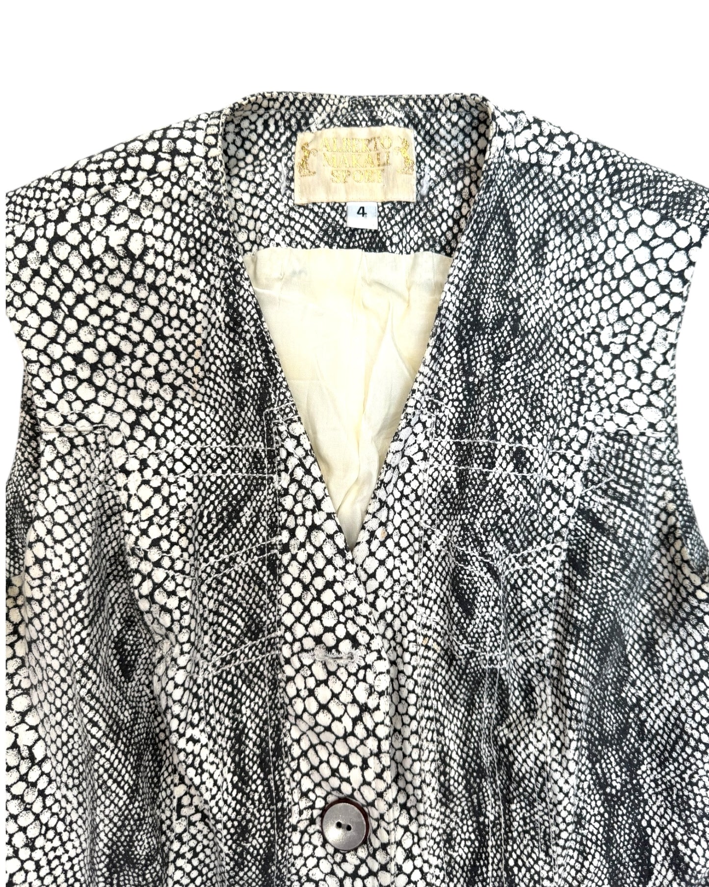 Vintage Alberto Makali Snakeskin Print Vest