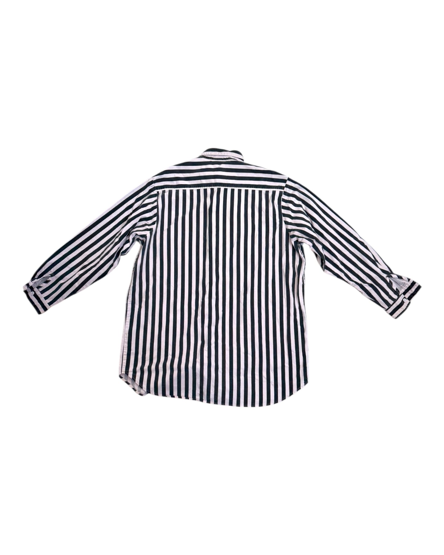 Pre-Loved CP Shades Pink and Grey Stripe Button-Up Top