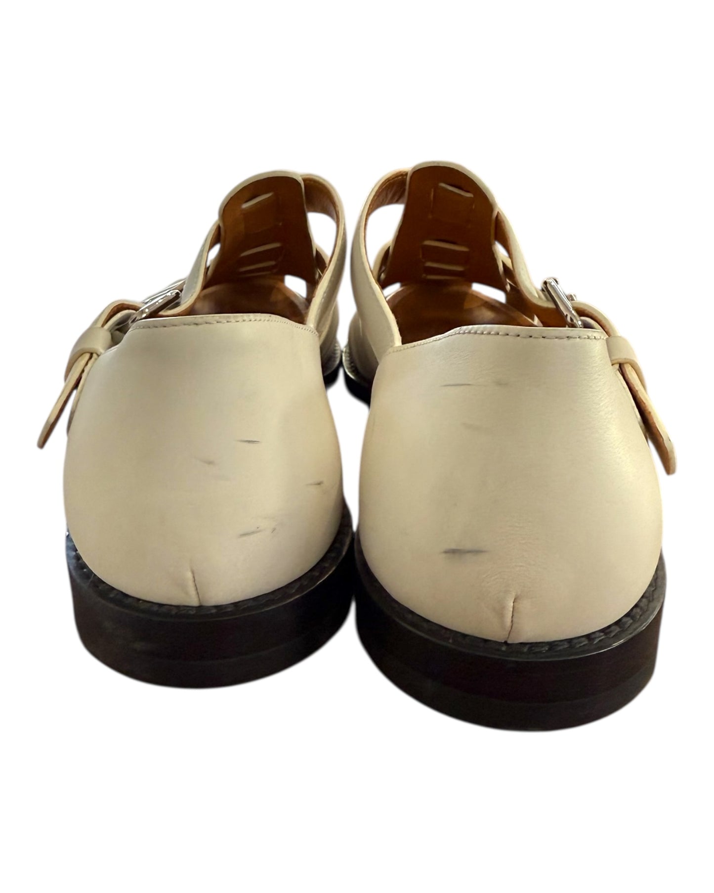 Vintage Church's White Leather Fisherman Sandals
