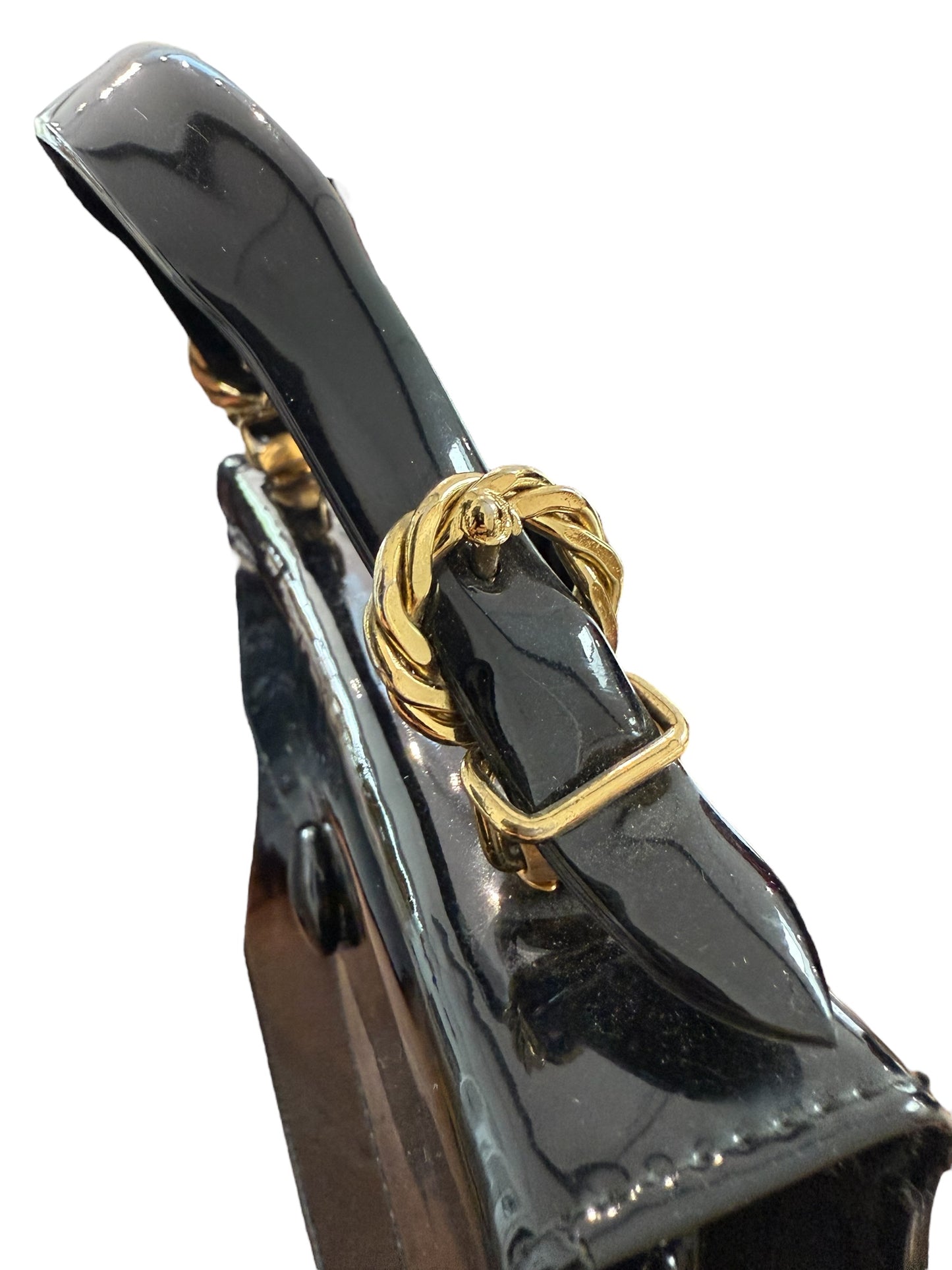 Vintage Black Patent Leather Purse