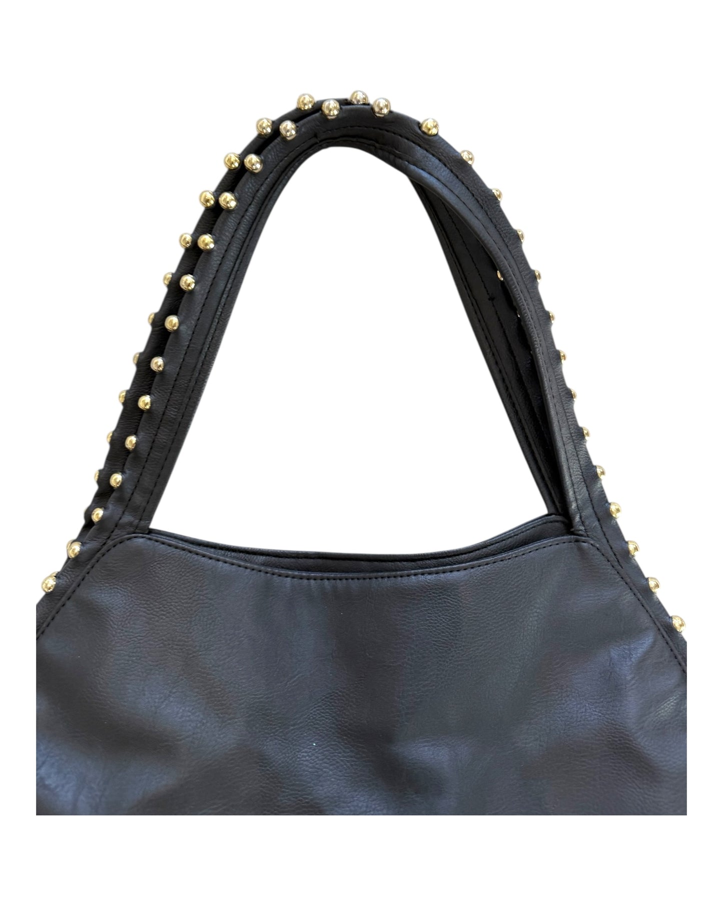 Vintage Black Studded Hobo Bag