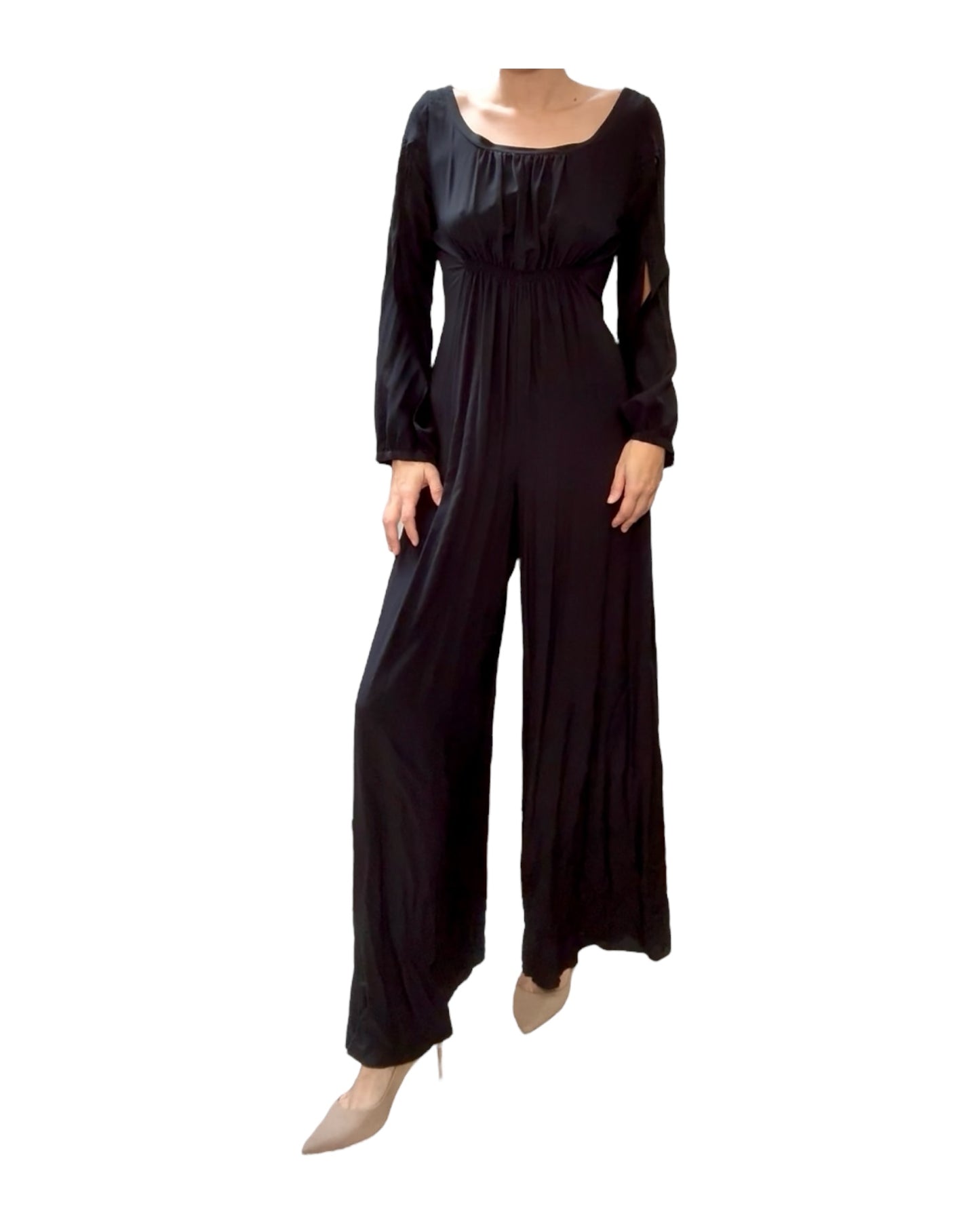 Vintage Black Silk Jumpsuit