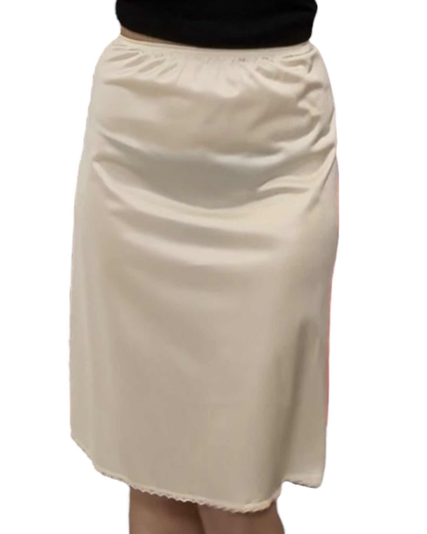 Vintage Vanity Fair Ecru Slip Skirt with Slit