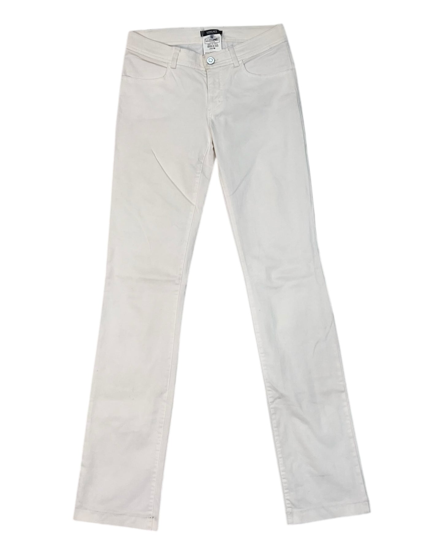 Vintage 2000 Versace Low-Rise White Jeans