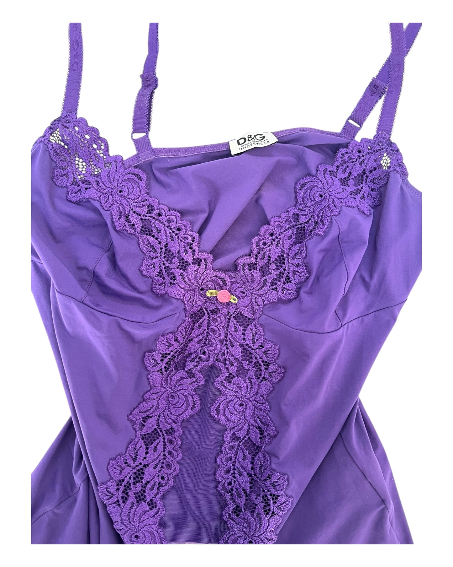 Vintage 2000s D&G Purple Lace Lingerie Top