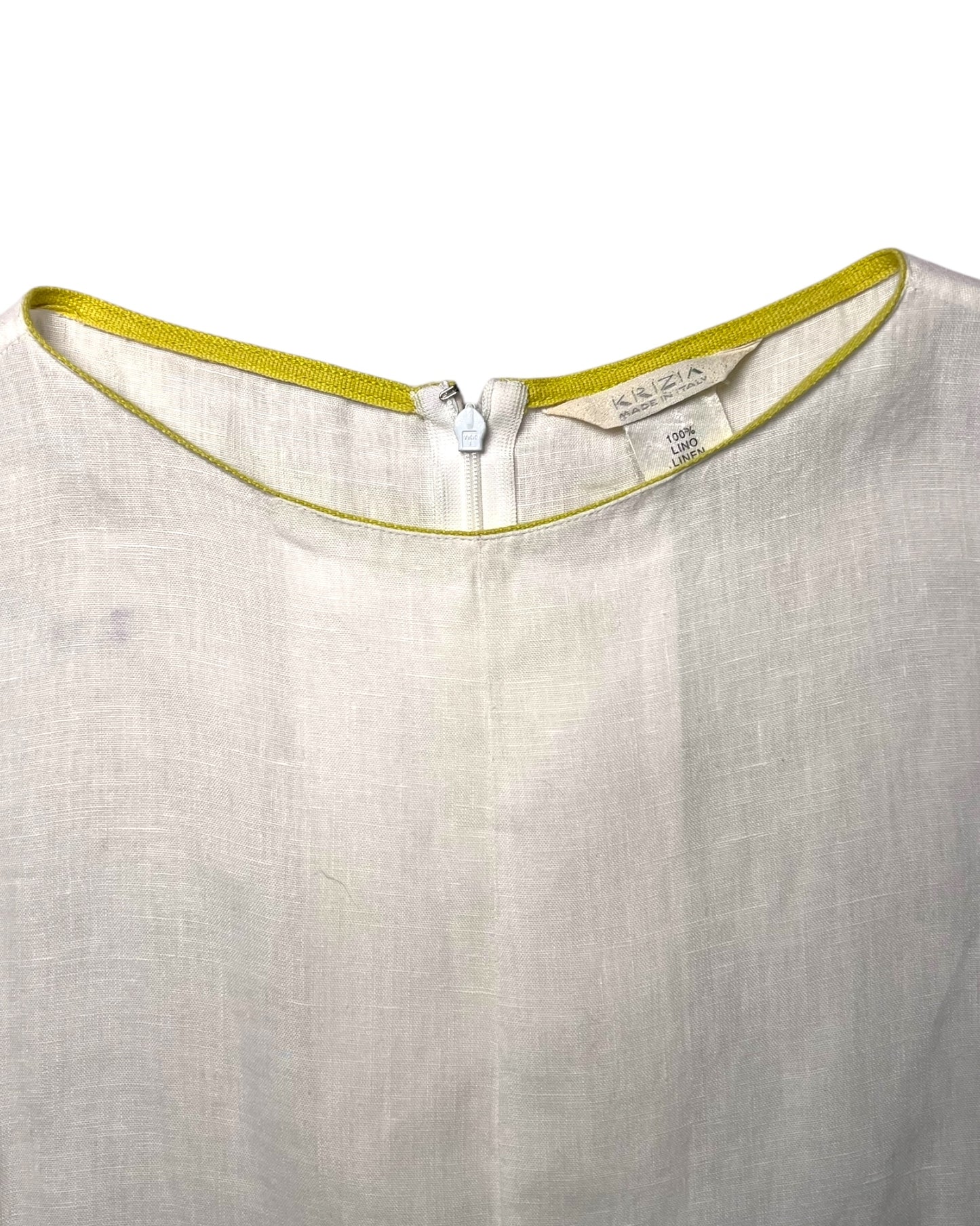 Vintage 2000 Krizia White Linen Dress