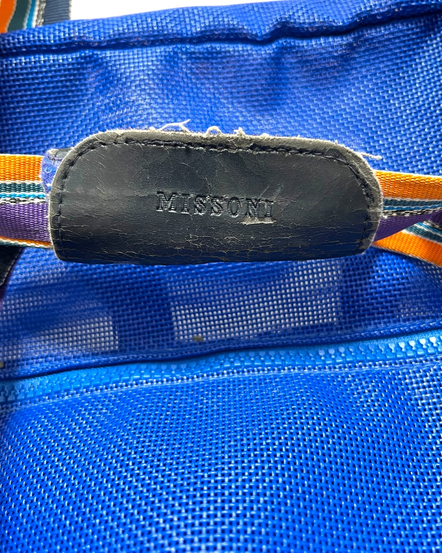 Vintage Missoni Blue Mesh Duffle Bag