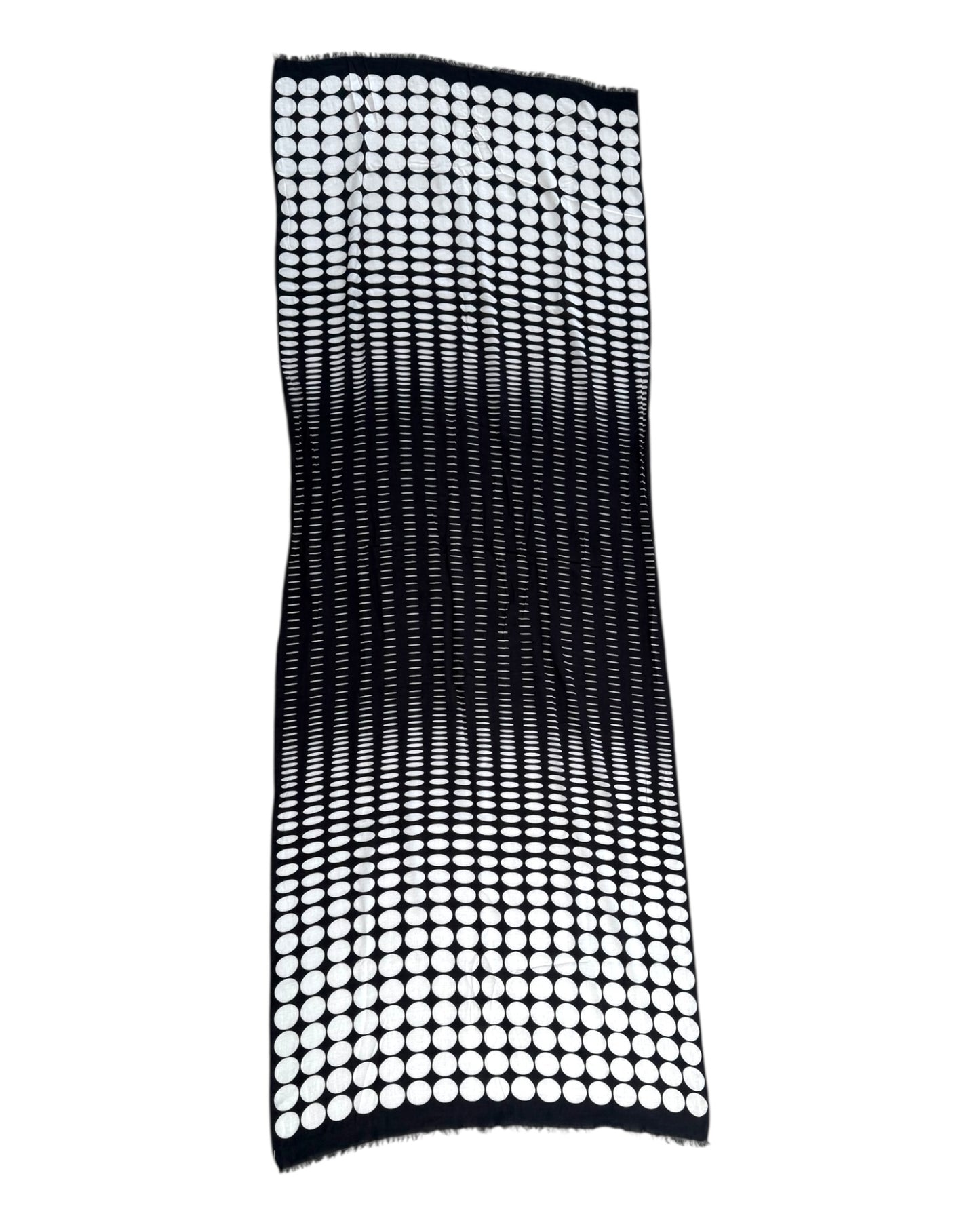 Vintage Black and White Polka Dot Cotton XL Scarf