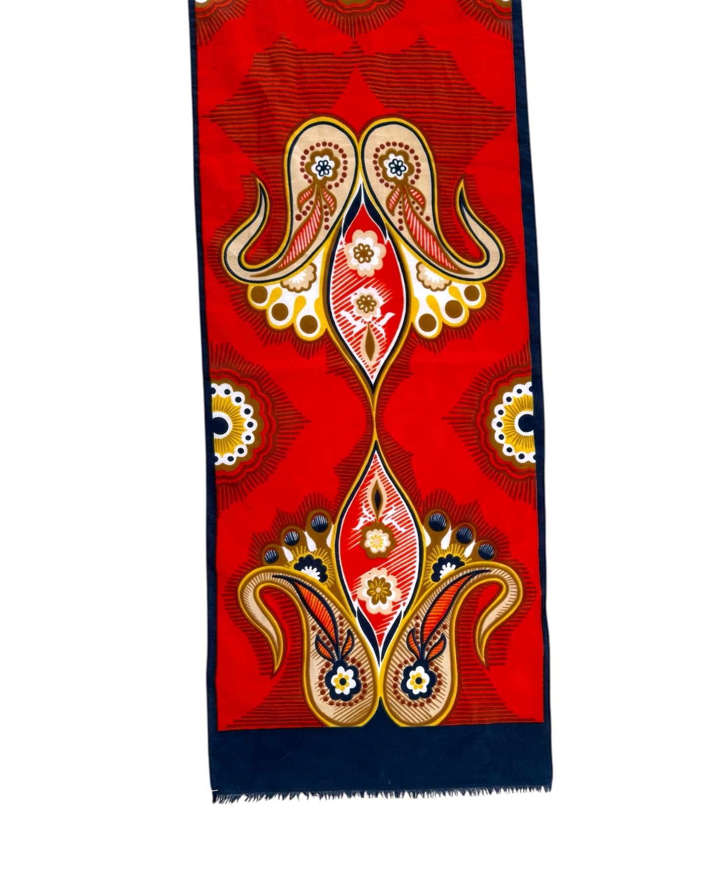 Vintage Y2K Orange Paisley Skinny Scarf