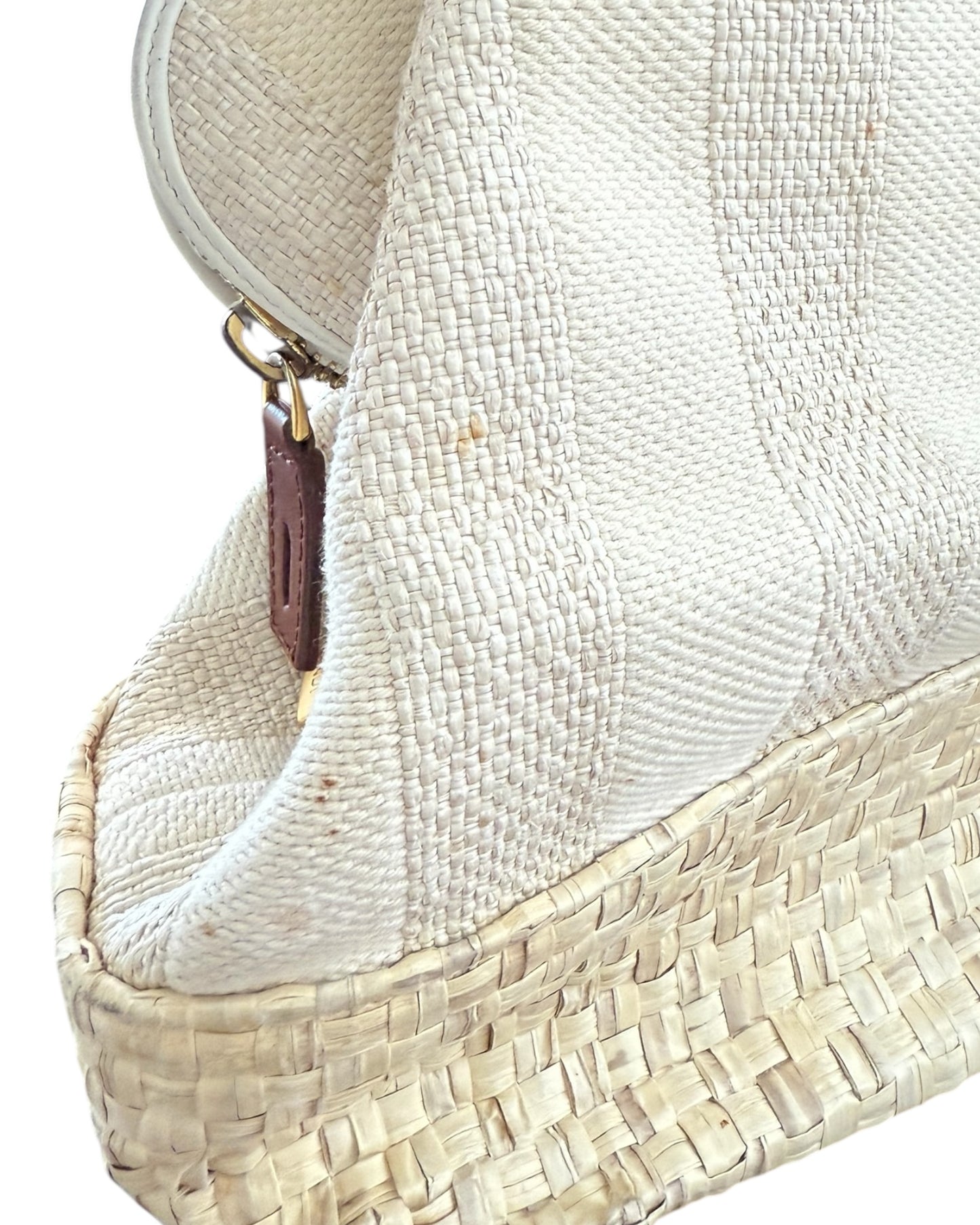 Pre-Loved 2012 White and Blue Fendi 2Bag