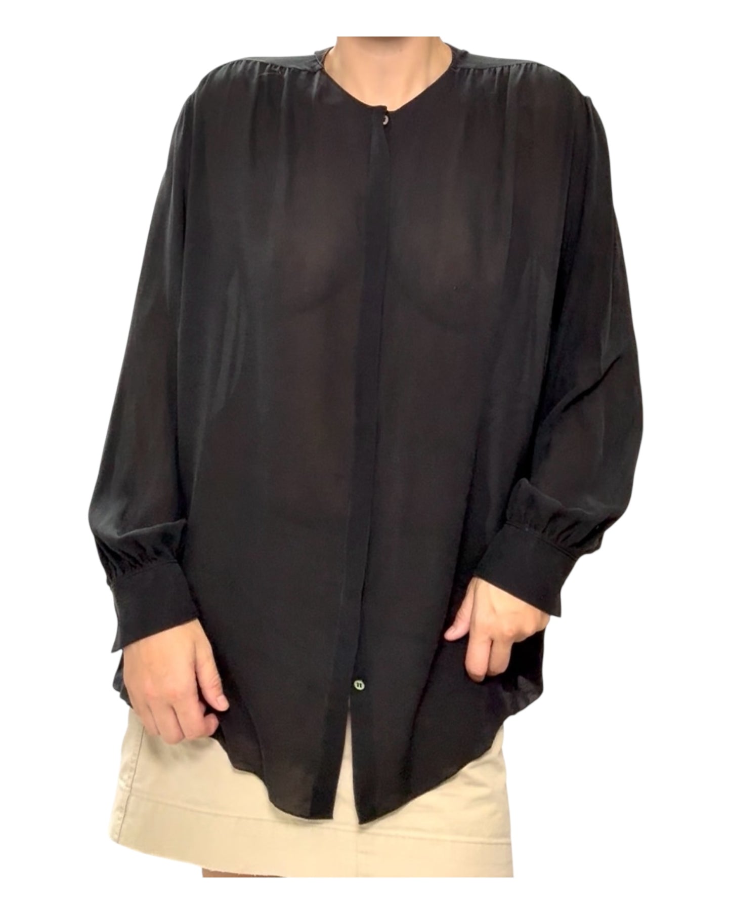 Pre-Loved 2018 The Row Sheer Black Blouse