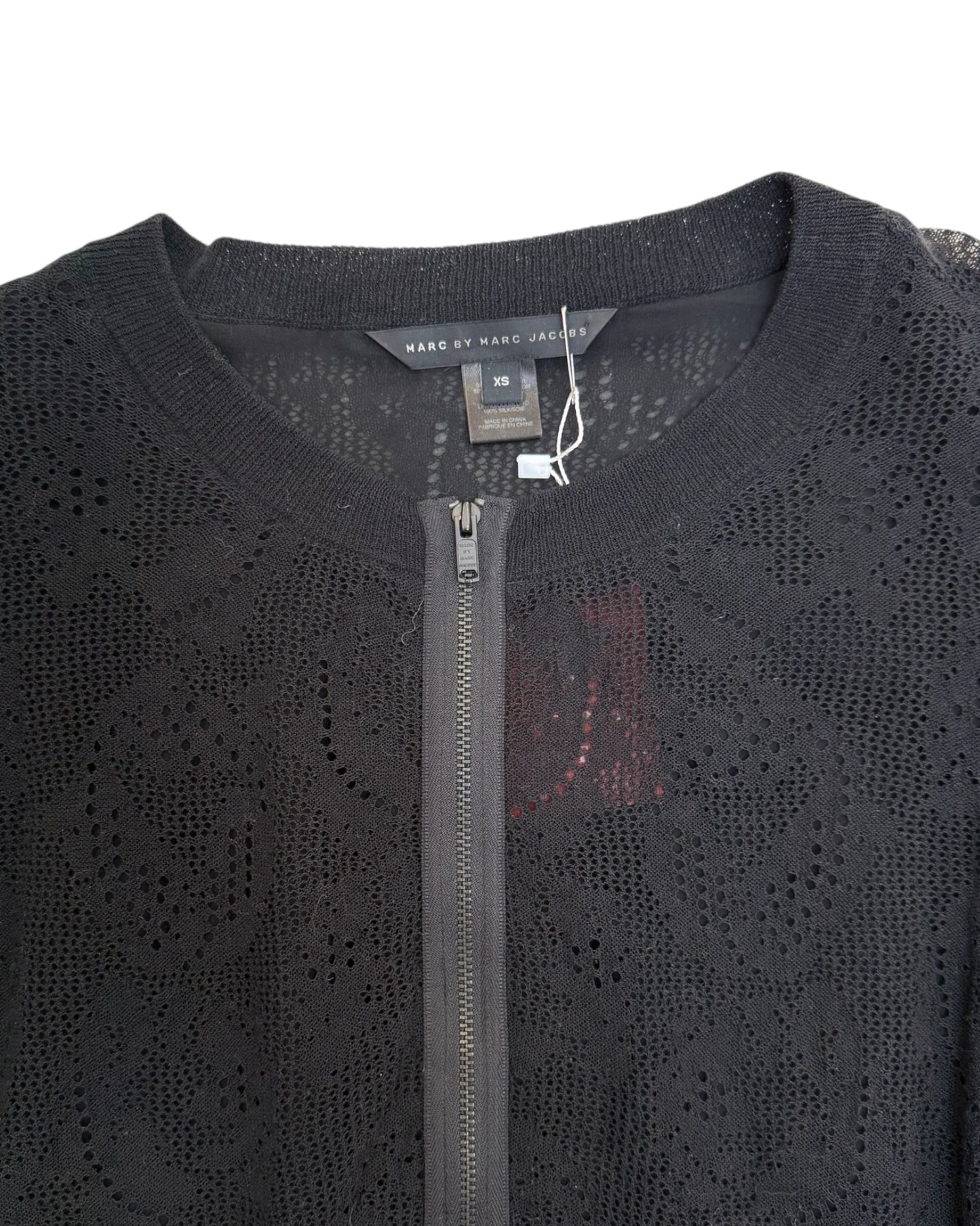 Pre-Loved Marc Jacobs Black Lace Zip-Up Sweater