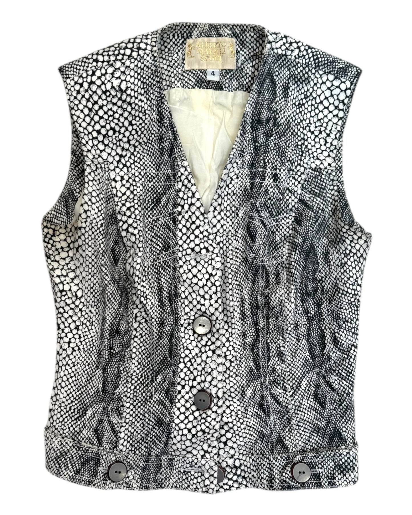 Vintage Alberto Makali Snakeskin Print Vest