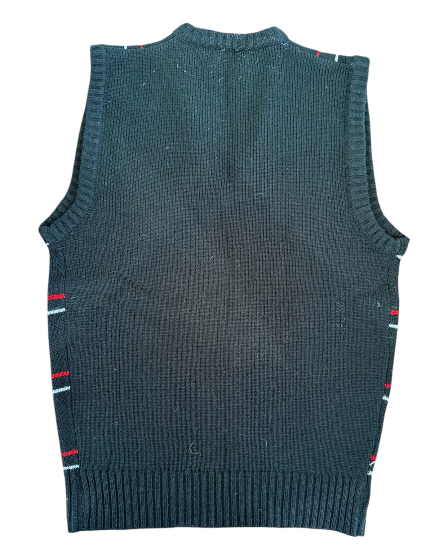 Vintage Black Plaid Sweater Vest