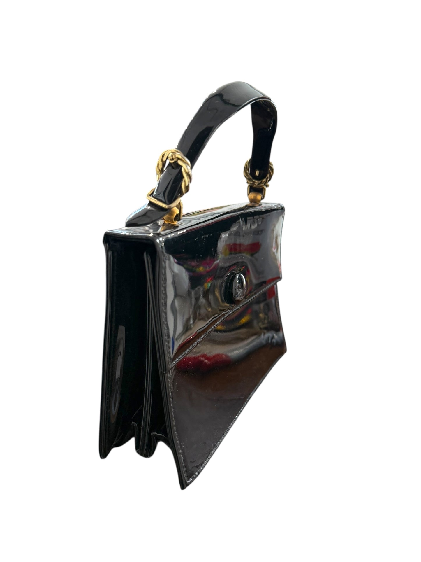 Vintage Black Patent Leather Purse