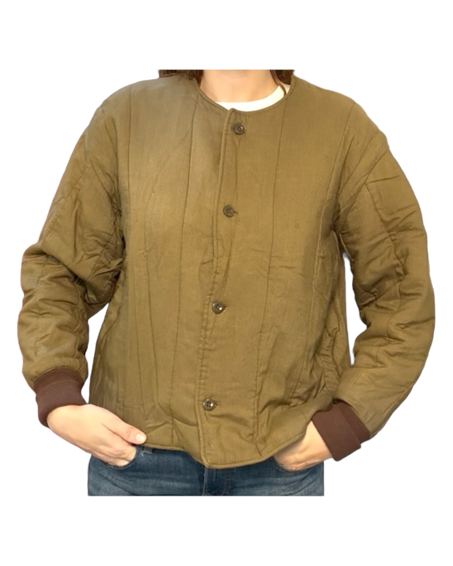 Vintage Quilted Army Green Jacket
