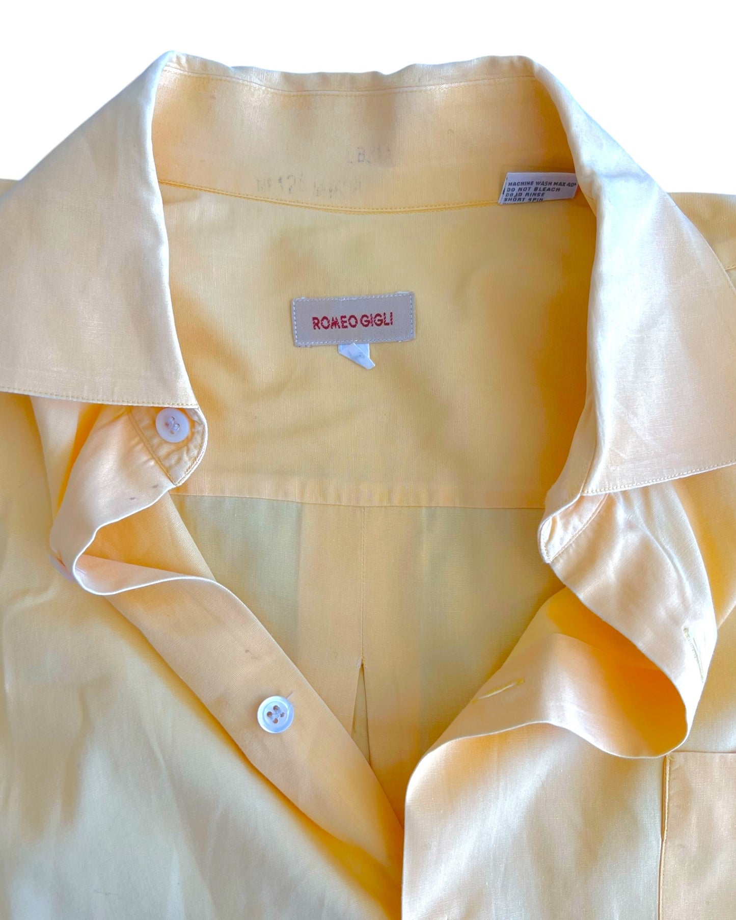 Vintage Romeo Gigli Yellow Button-Up Top