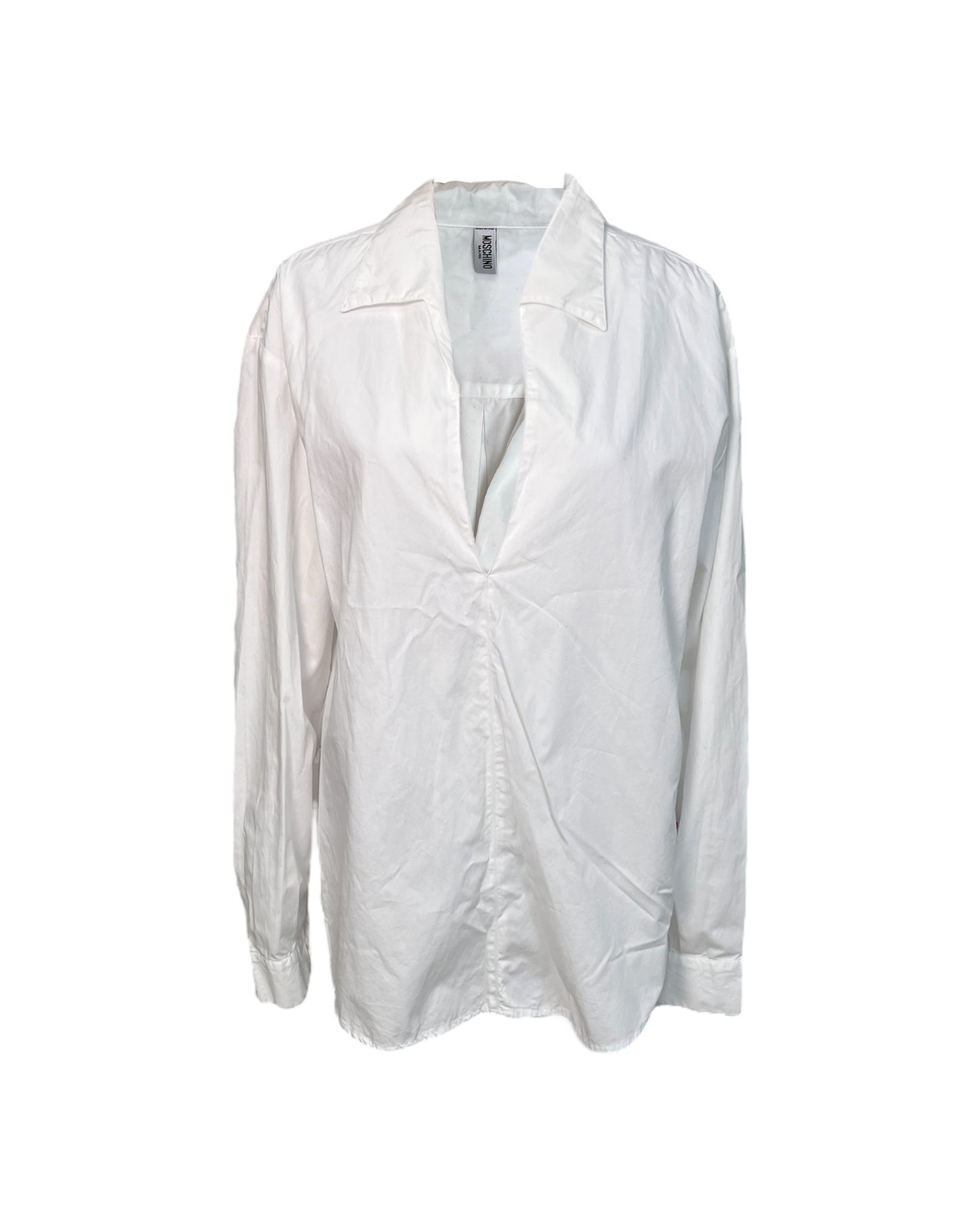 Vintage 2000s Moschino White Cotton Tunic Blouse