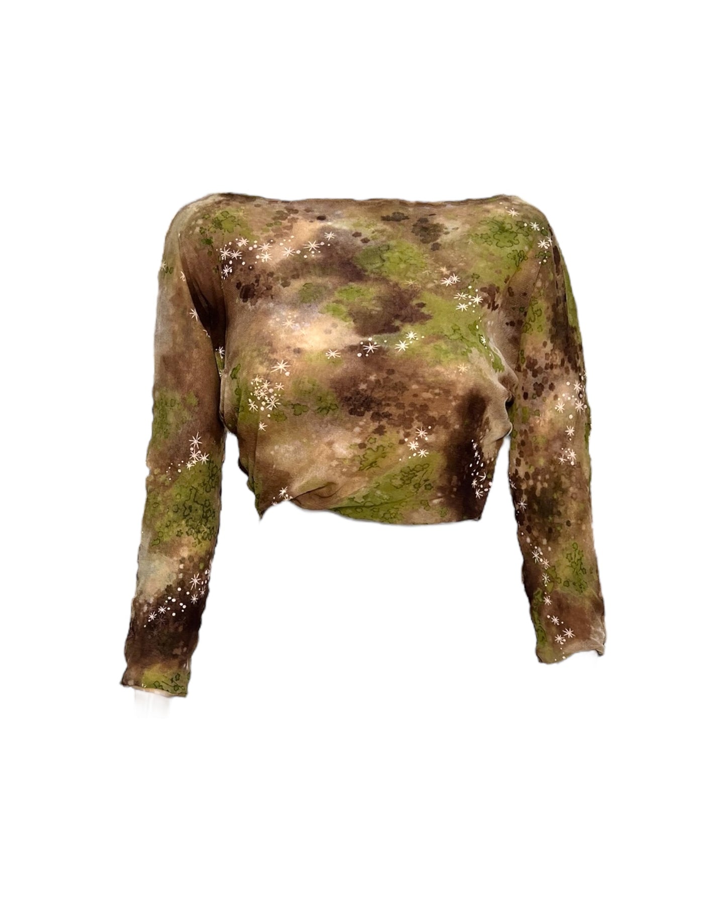 Vintage Moschino Sheer Camouflage Crop Top