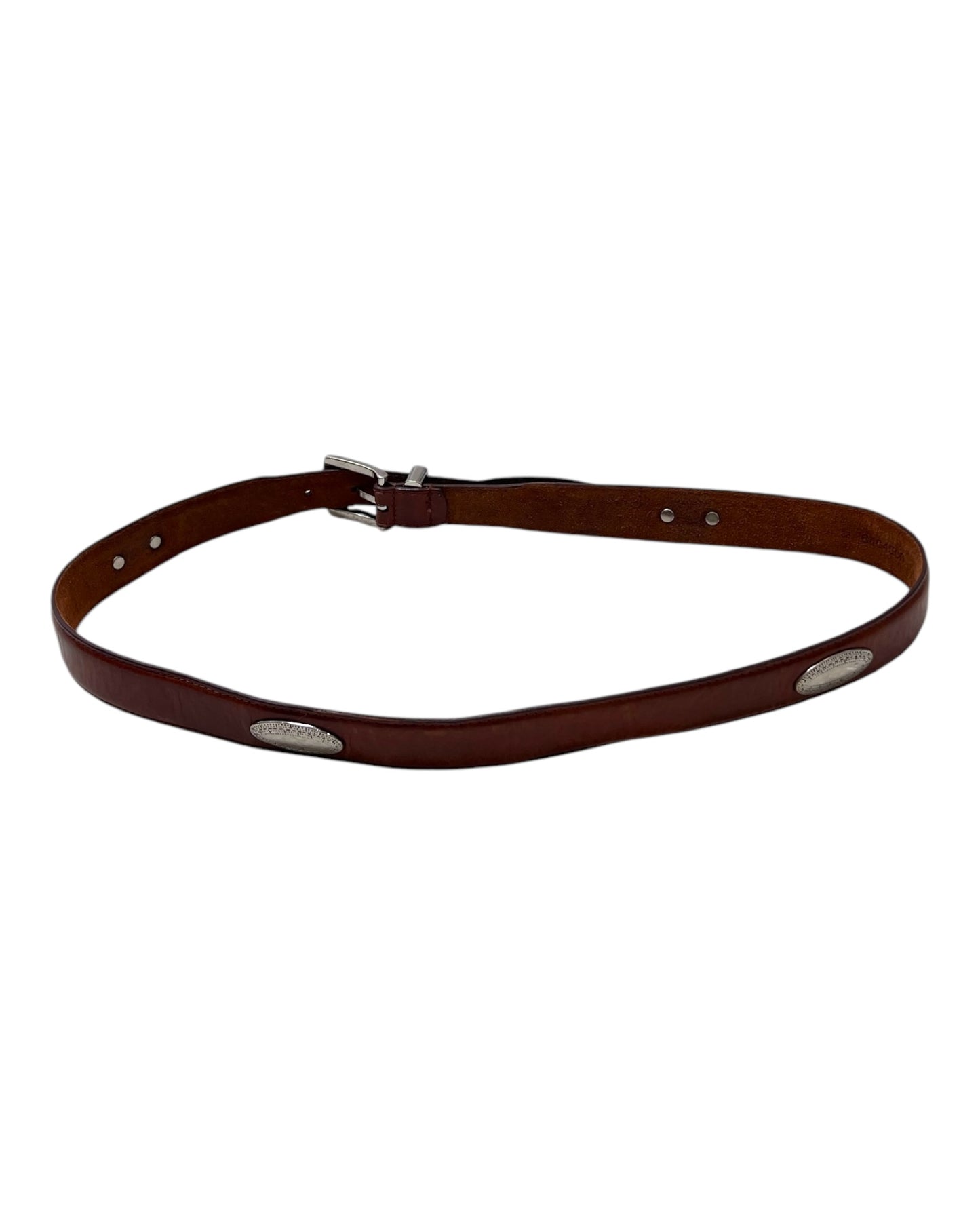 Vintage Leather and Silver Western Style Belt