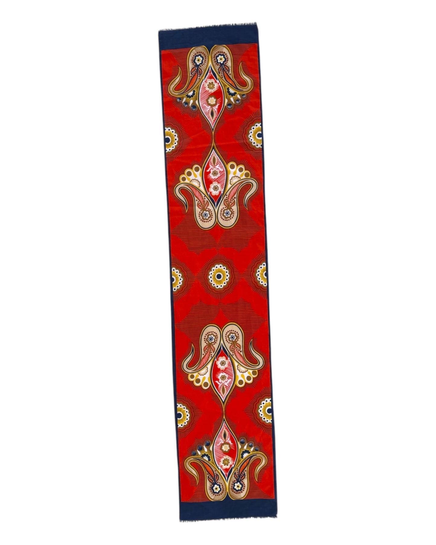 Vintage Y2K Orange Paisley Skinny Scarf