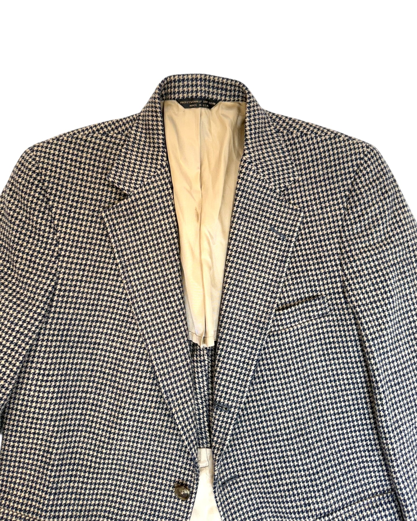 Vintage Huntington Blue and Brown Houndstooth Blazer