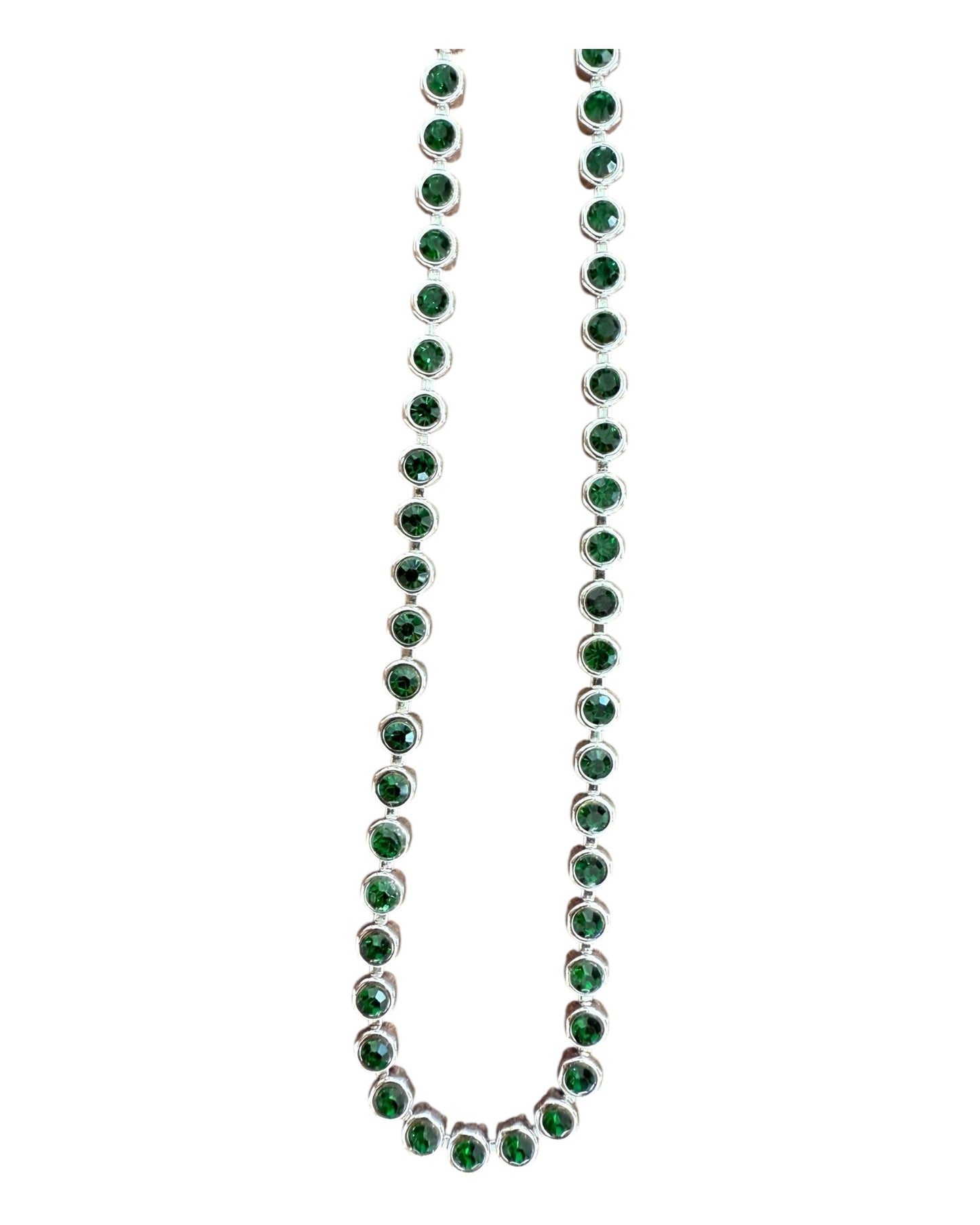 Vintage Green and Silver Necklace