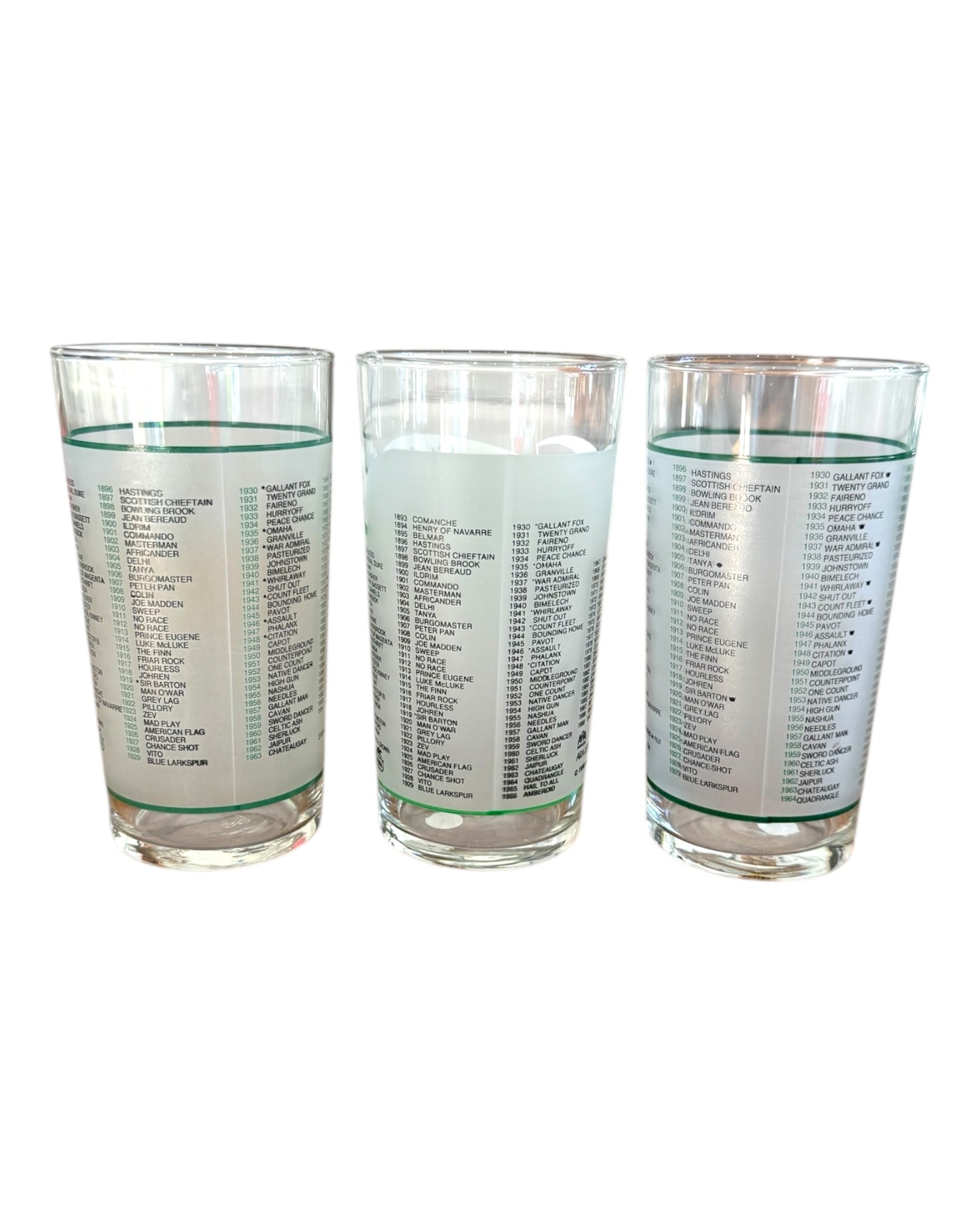 Vintage Belmont Stakes Glasses