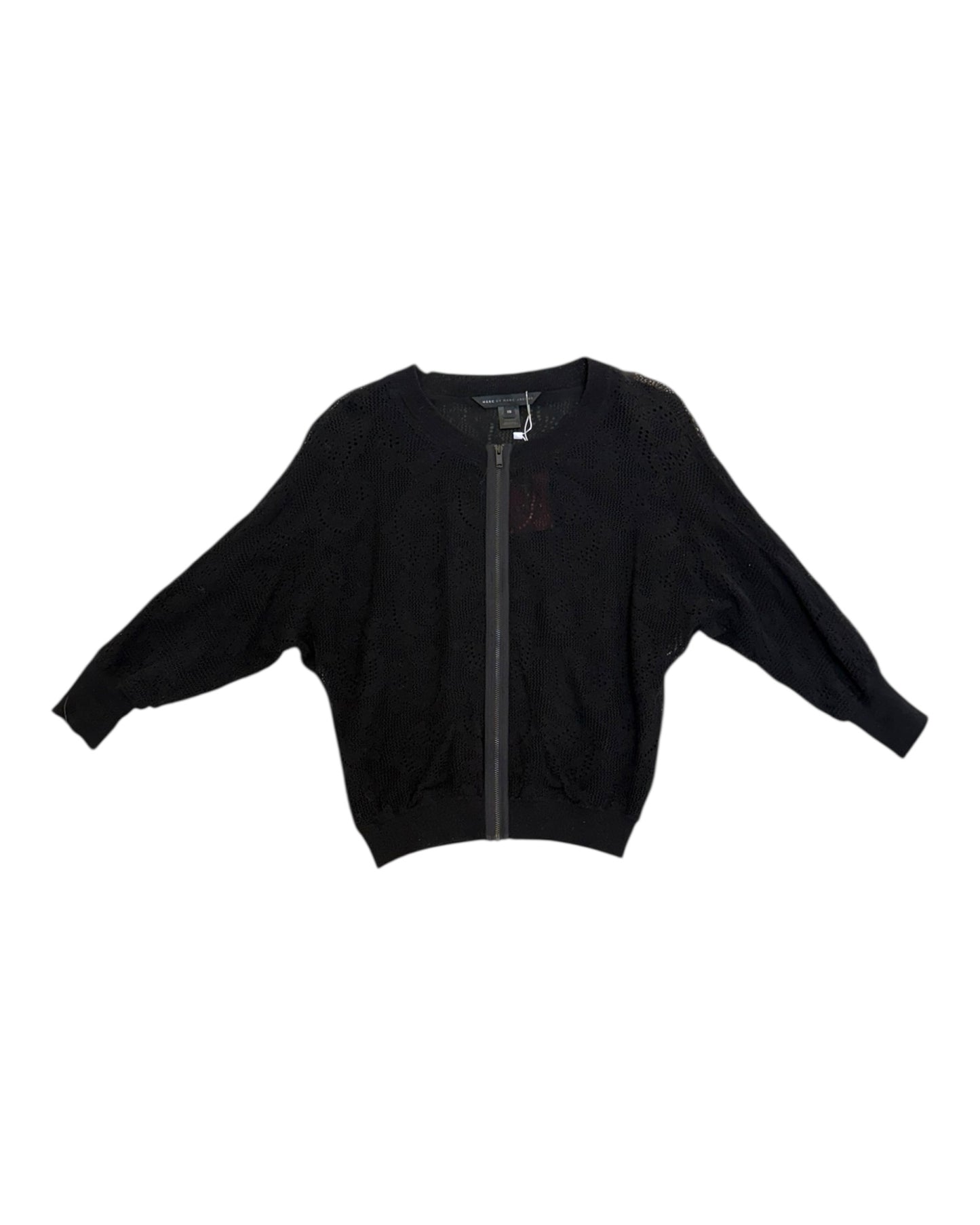 Pre-Loved Marc Jacobs Black Lace Zip-Up Sweater