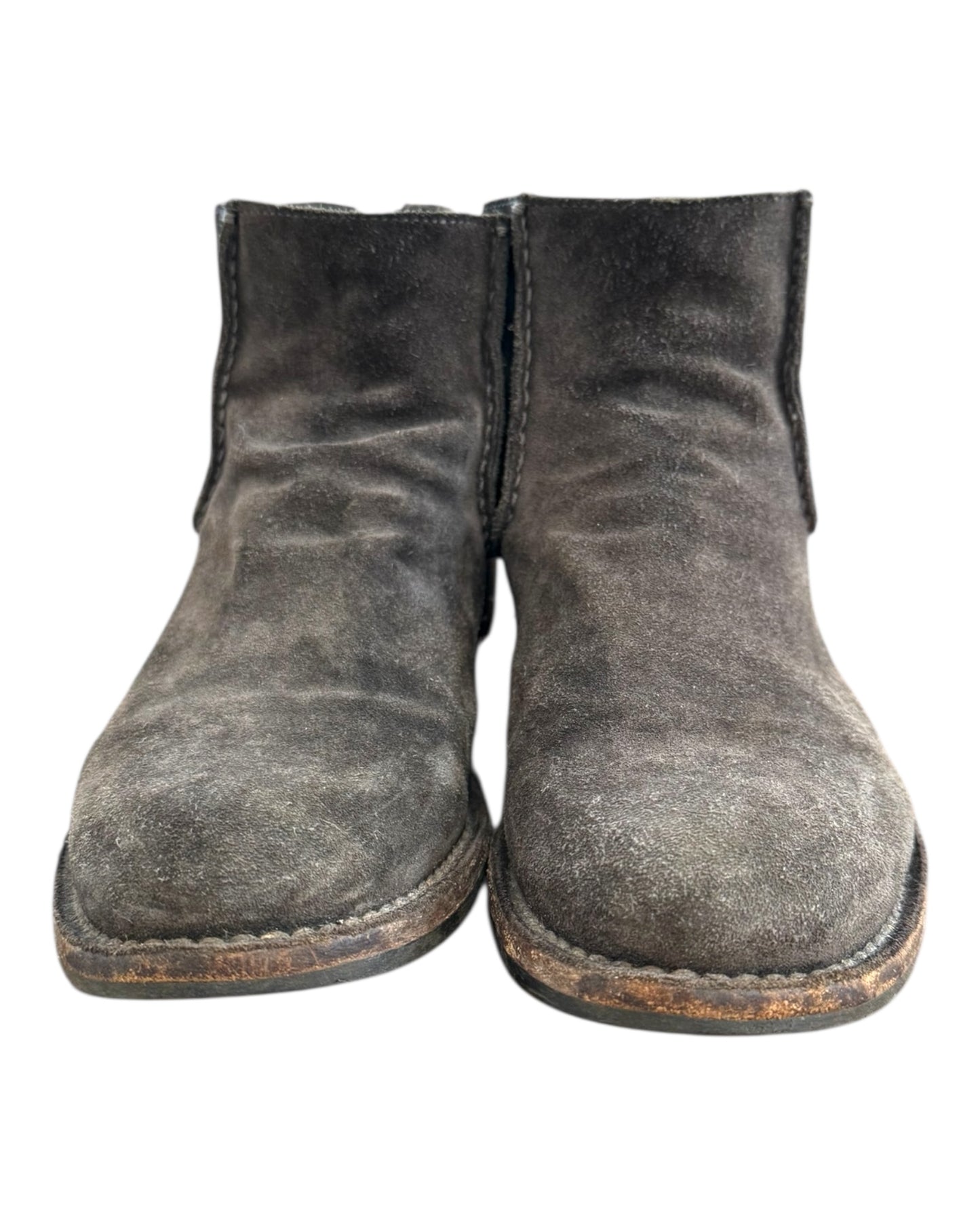Pre-Loved Officine Creative Green Suede Ankle Boots