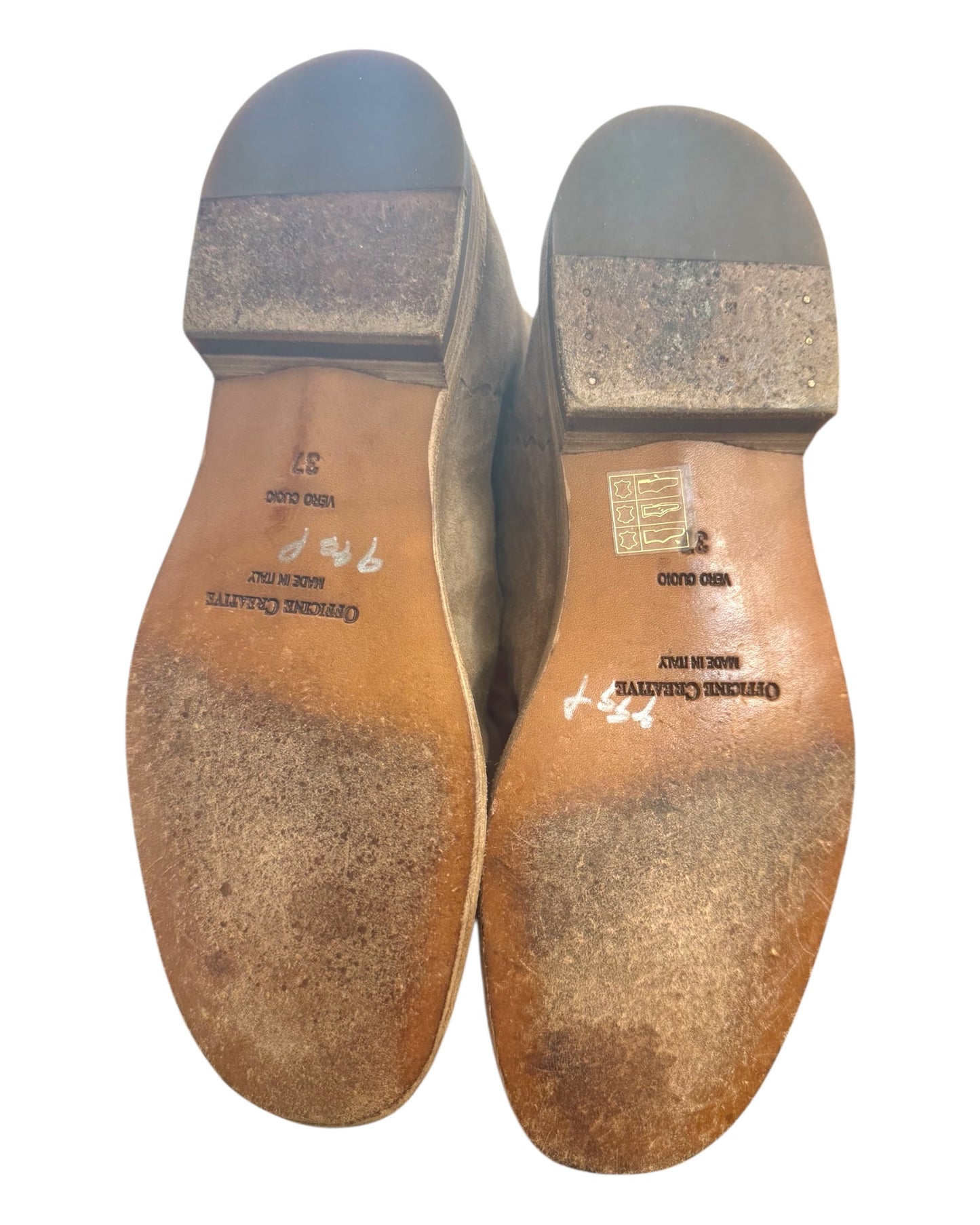 Pre-Loved Officine Creative Tan Suede Ankle Boots