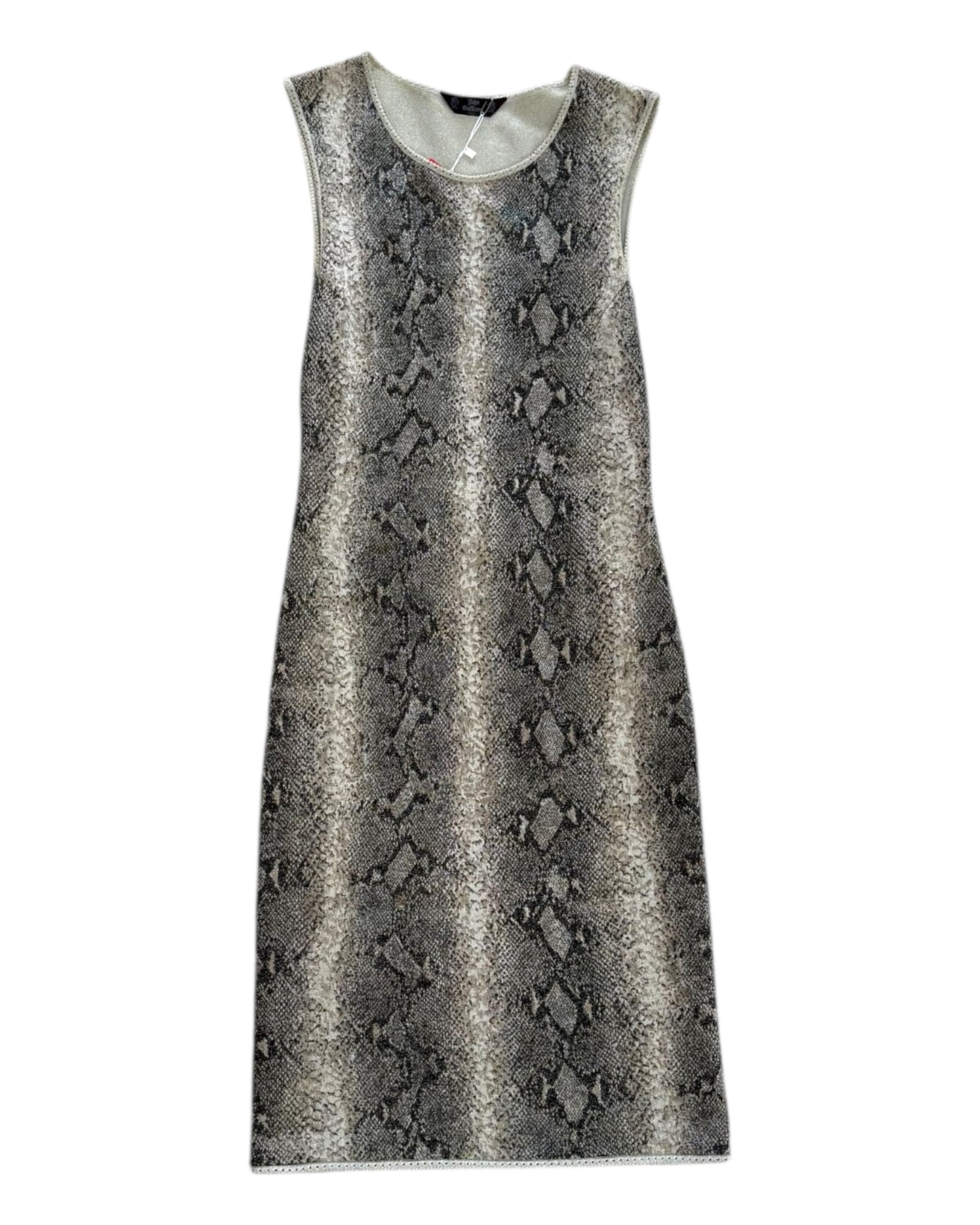 Vintage 2000 John Galliano Sparkly Snakeskin Print Dress