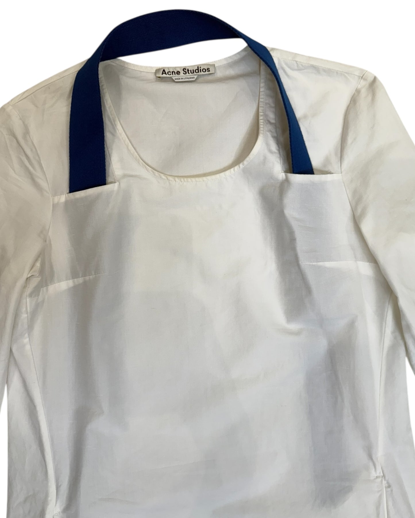 Pre-Loved Acne Studios White Mini Dress with Blue Belt