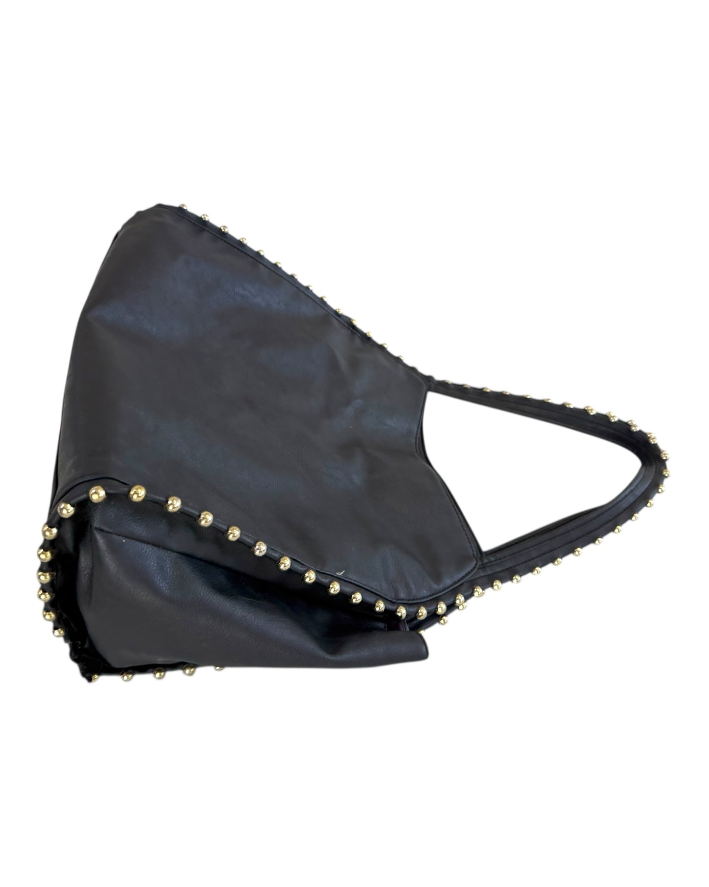 Vintage Black Studded Hobo Bag