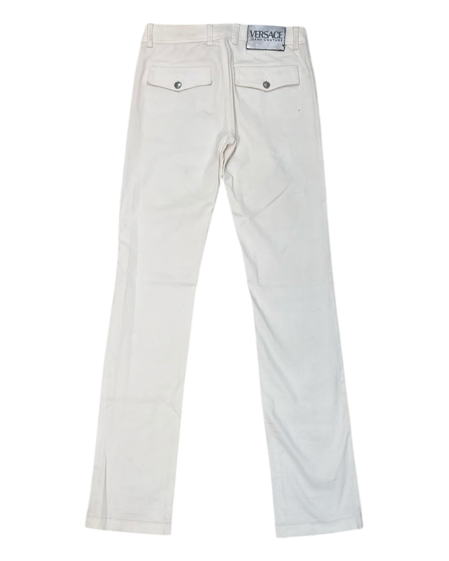 Vintage 2000 Versace Low-Rise White Jeans