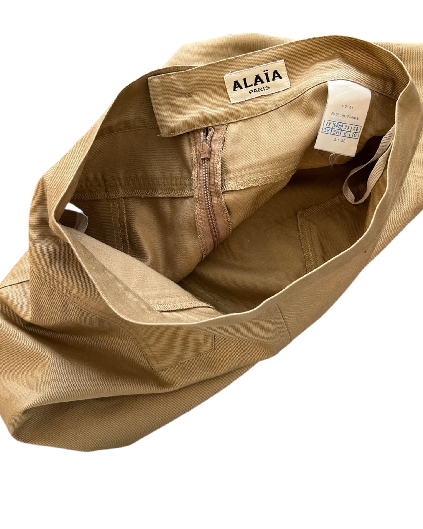 Vintage Alaïa Tan Mini Skirt